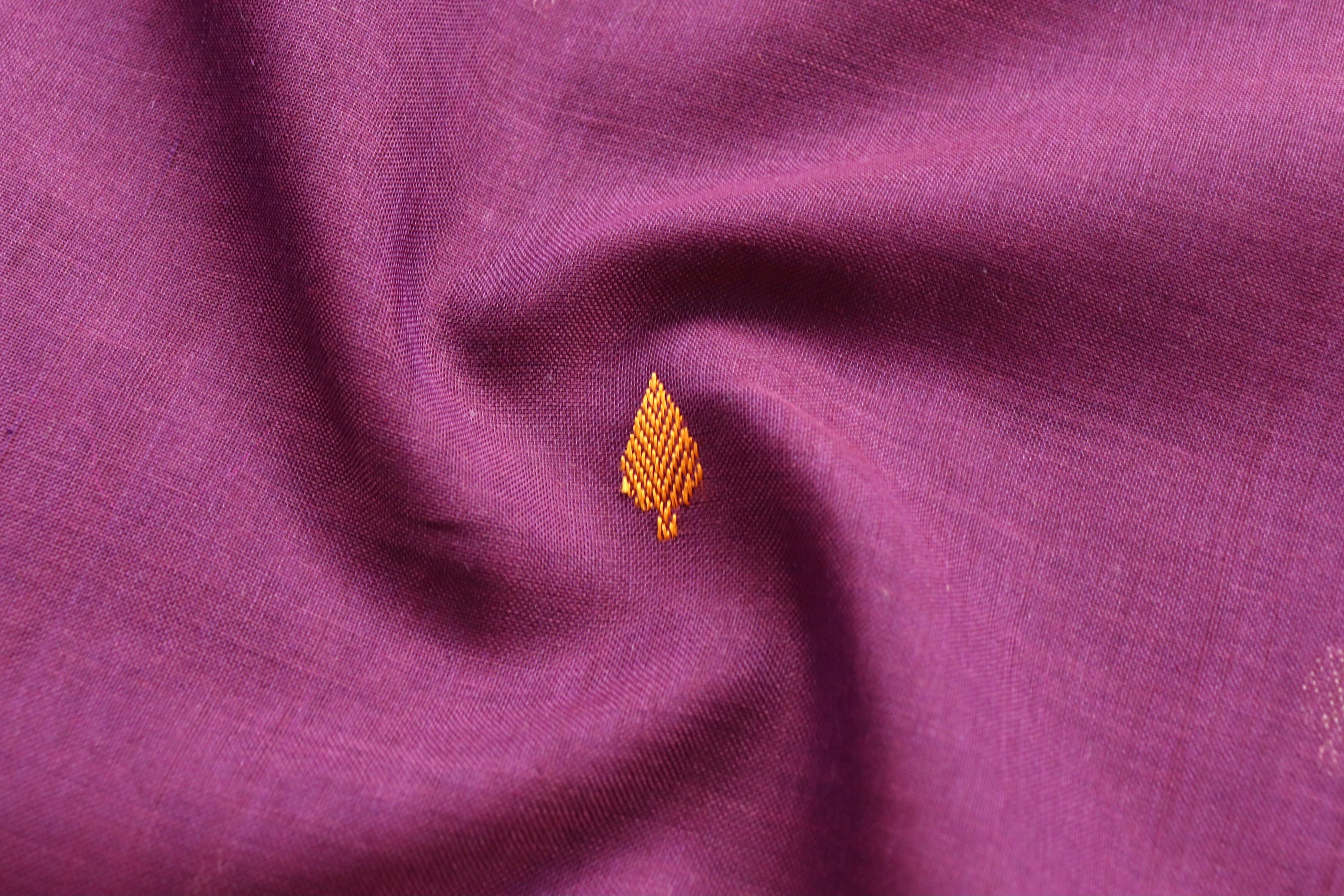 Plum Meenadar Pure Cotton Banarasi Handloom Saree