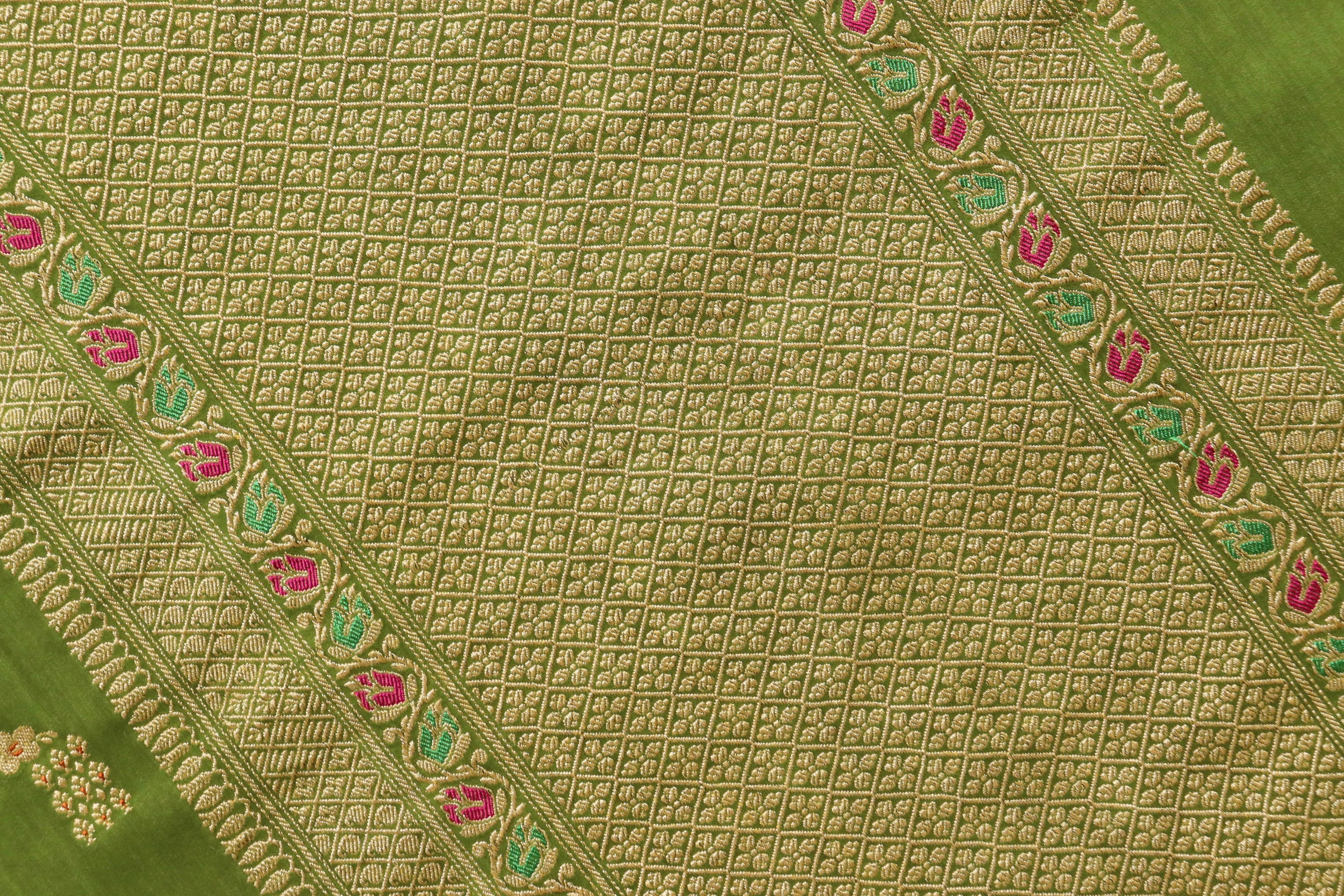 Green Kadhua Motif Munga Silk Handloom Saree