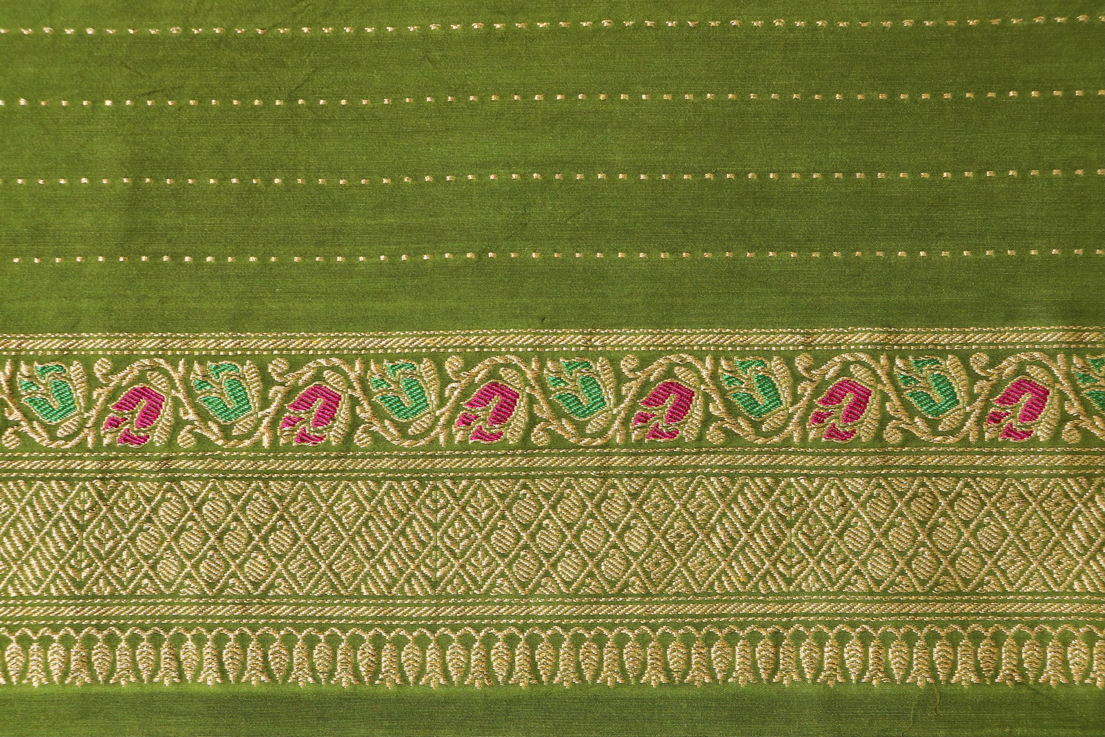 Green Kadhua Motif Munga Silk Handloom Saree