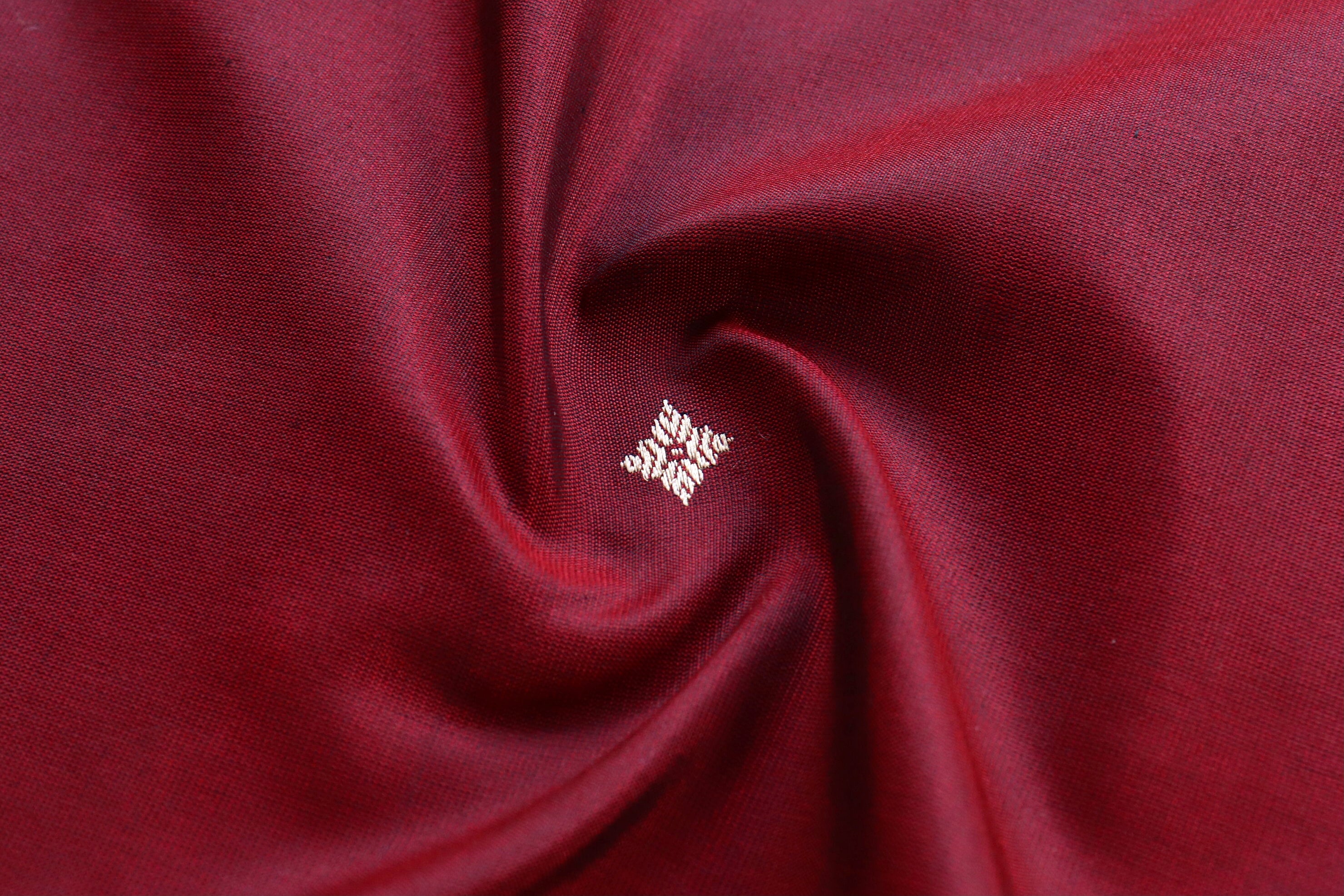 Maroon Meenadar Kadhua  Pure Silk Handloom Banarasi Saree