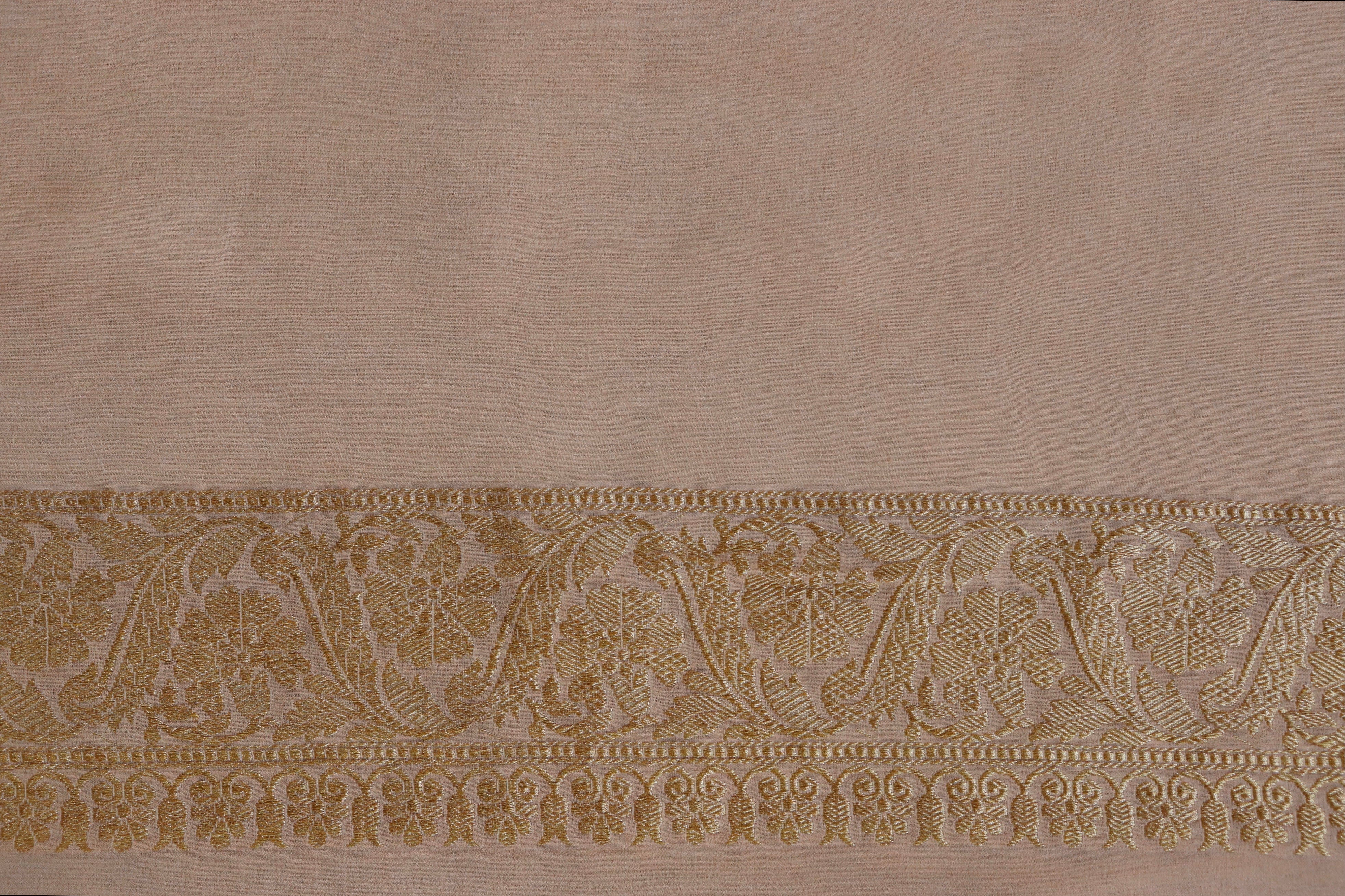 Beige Kadhua Georgette Banarasi Handloom Saree