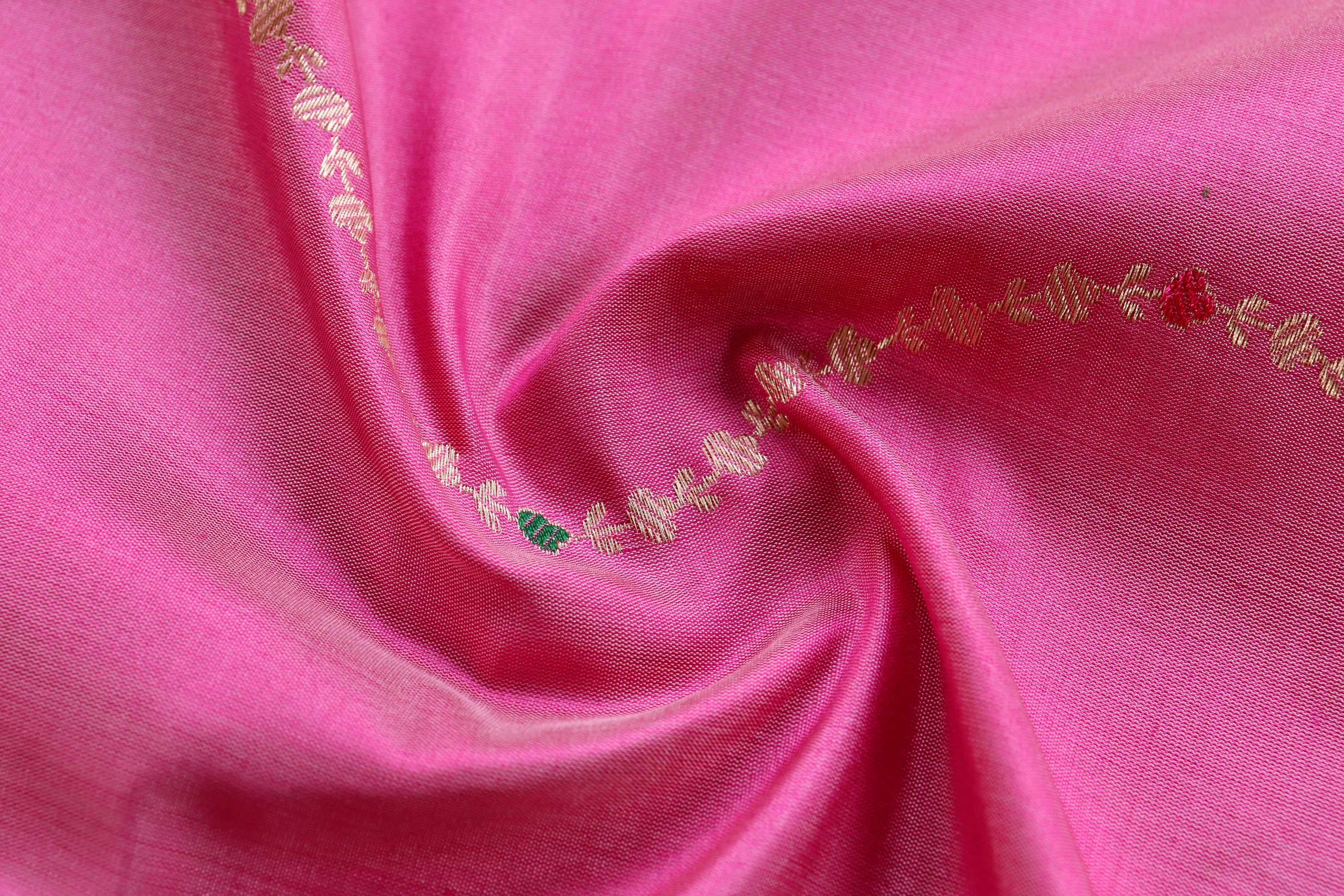 Pink Kadhua Pure Katan Silk Handloom Saree