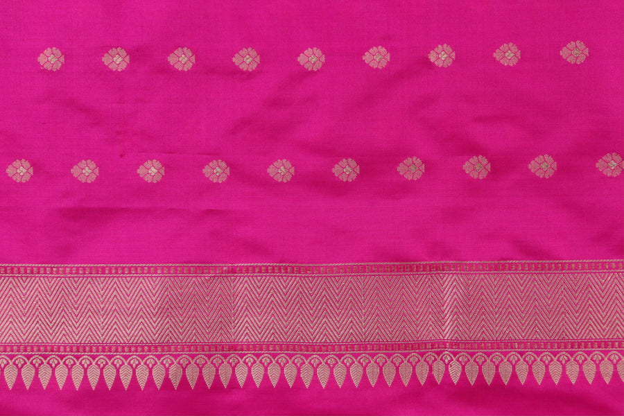 Pink Kadhua Pure Katan Silk Saree | Stuti Weaves