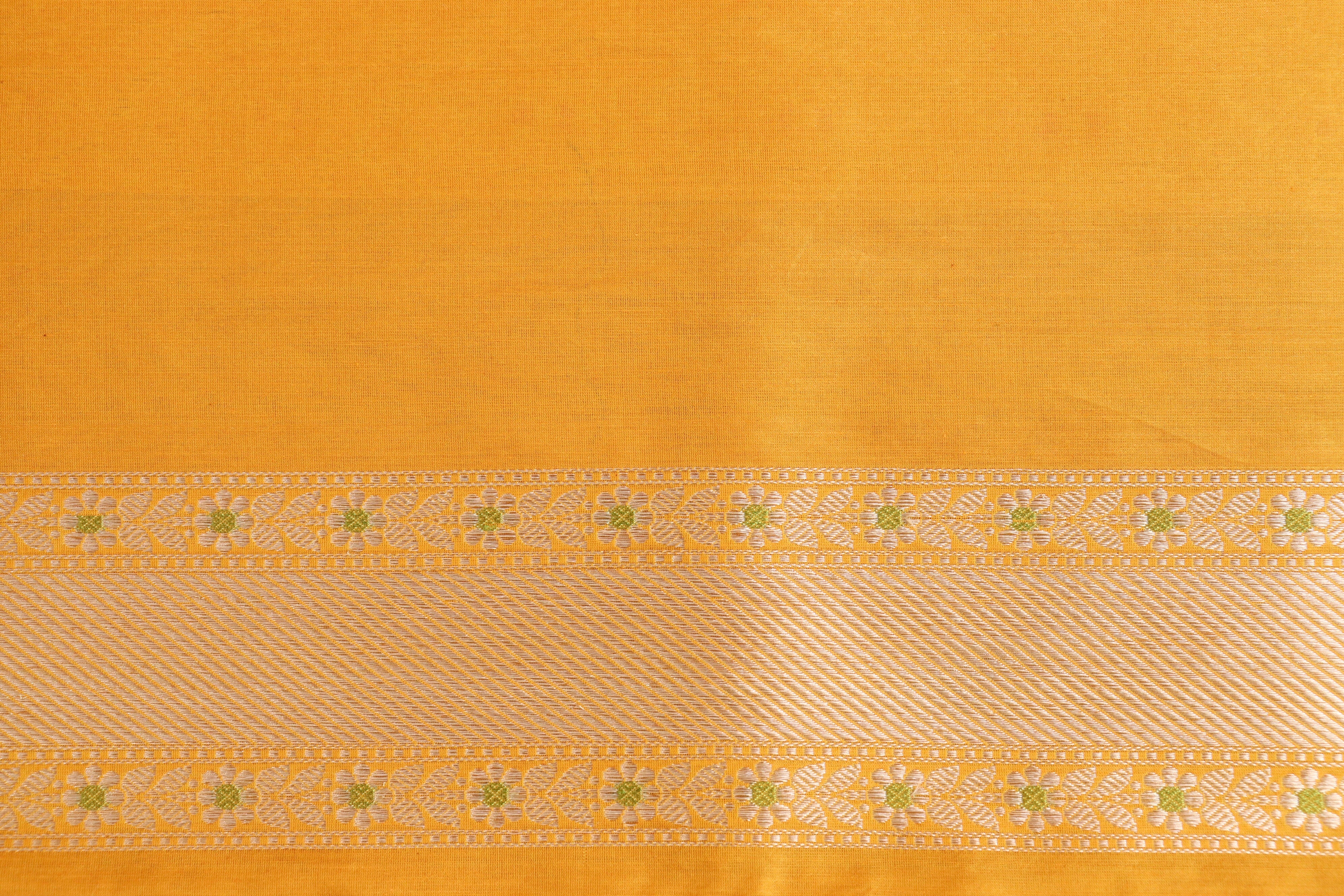 Yellow Meenadar Adda Tanchoi Pure Silk Handloom Banarasi Saree
