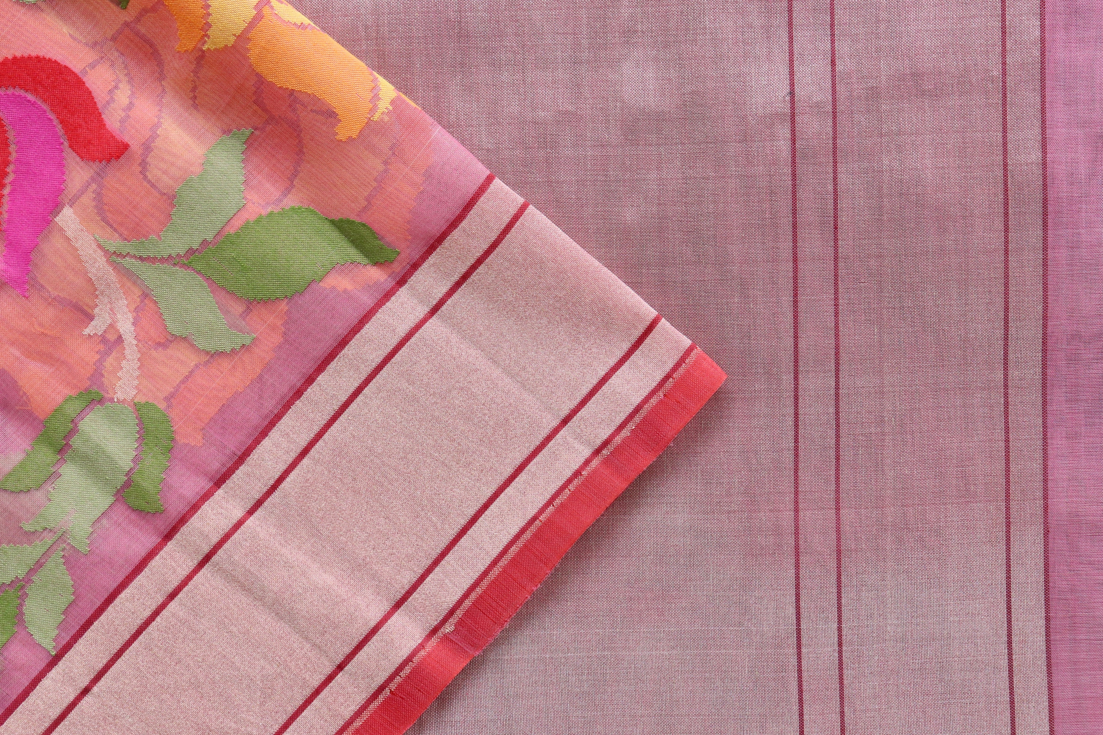 Pink Pure Kora Silk Handloom Banarasi Saree