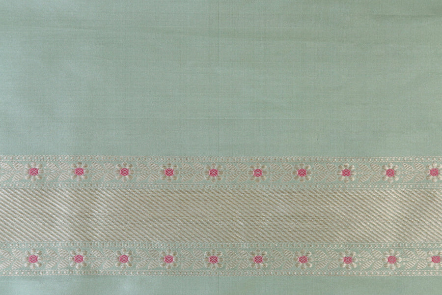 Lime Green Meenadar Adda Tanchoi Pure Silk Banarasi | Stuti Weaves