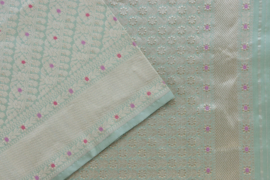 Lime Green Meenadar Adda Tanchoi Pure Silk Banarasi | Stuti Weaves
