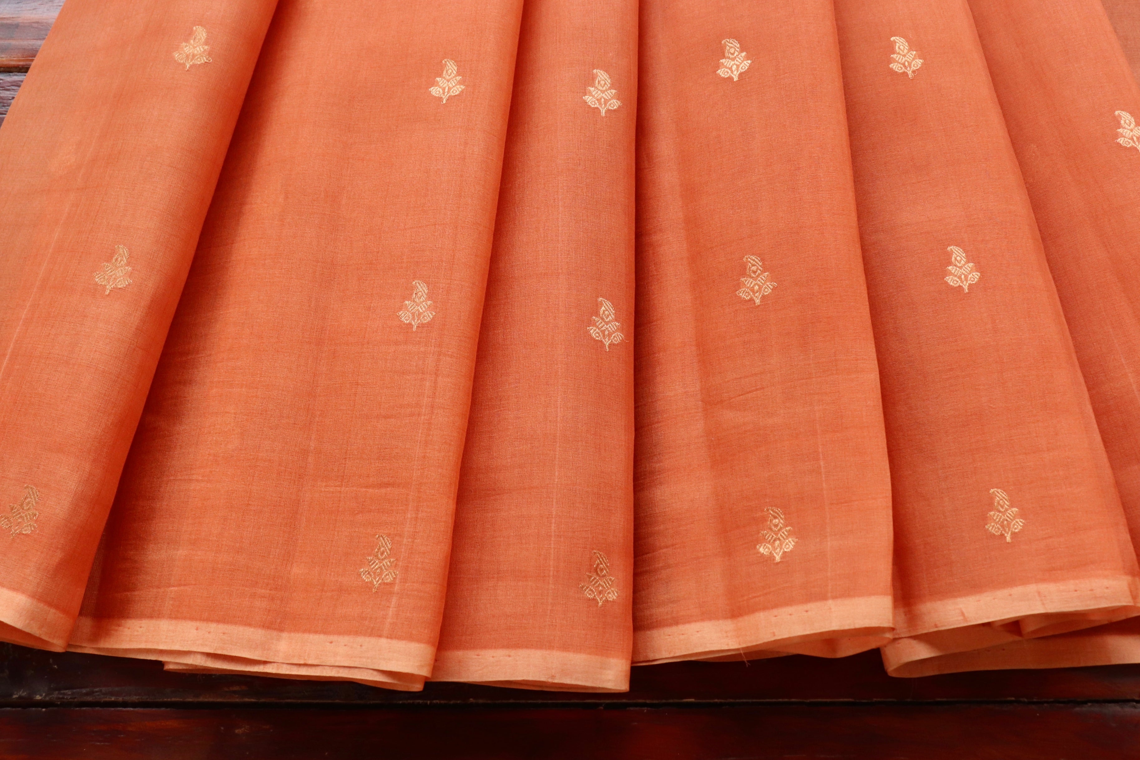 Saffron Virsa Handwoven Banarasi Kora Silk Saree