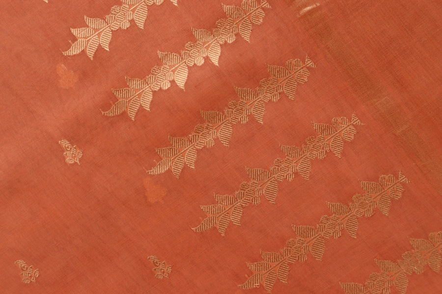 Saffron Virsa Handwoven Banarasi Kora Silk Saree
