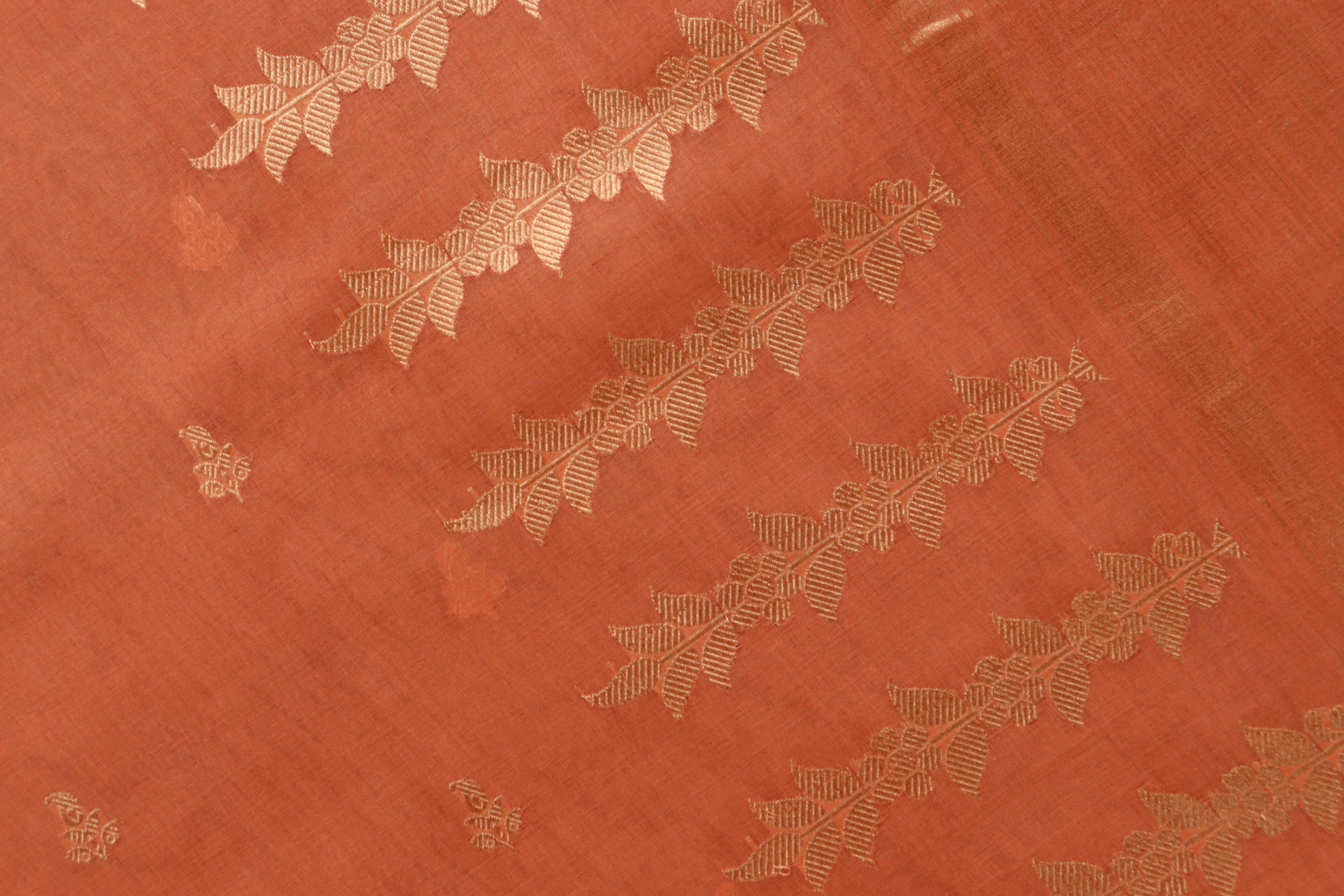 Saffron Virsa Handwoven Banarasi Kora Silk Saree