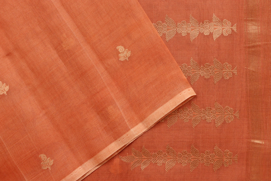 Saffron Virsa Handwoven Banarasi Kora Silk Saree