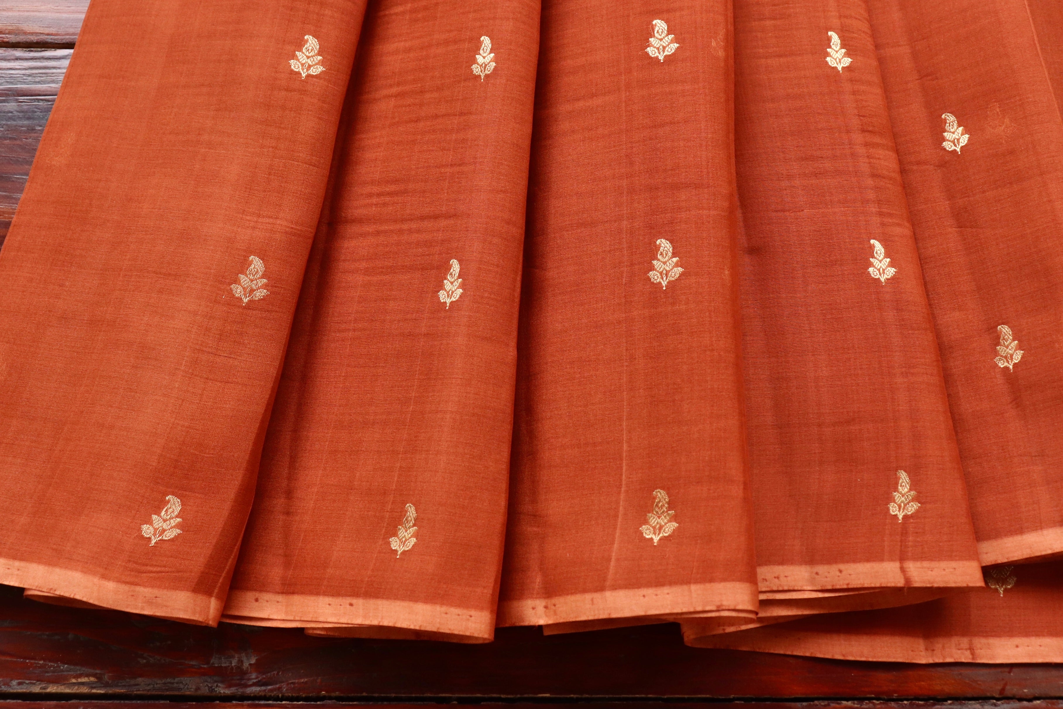Brown Virsa Handwoven Banarasi Kora Silk Saree