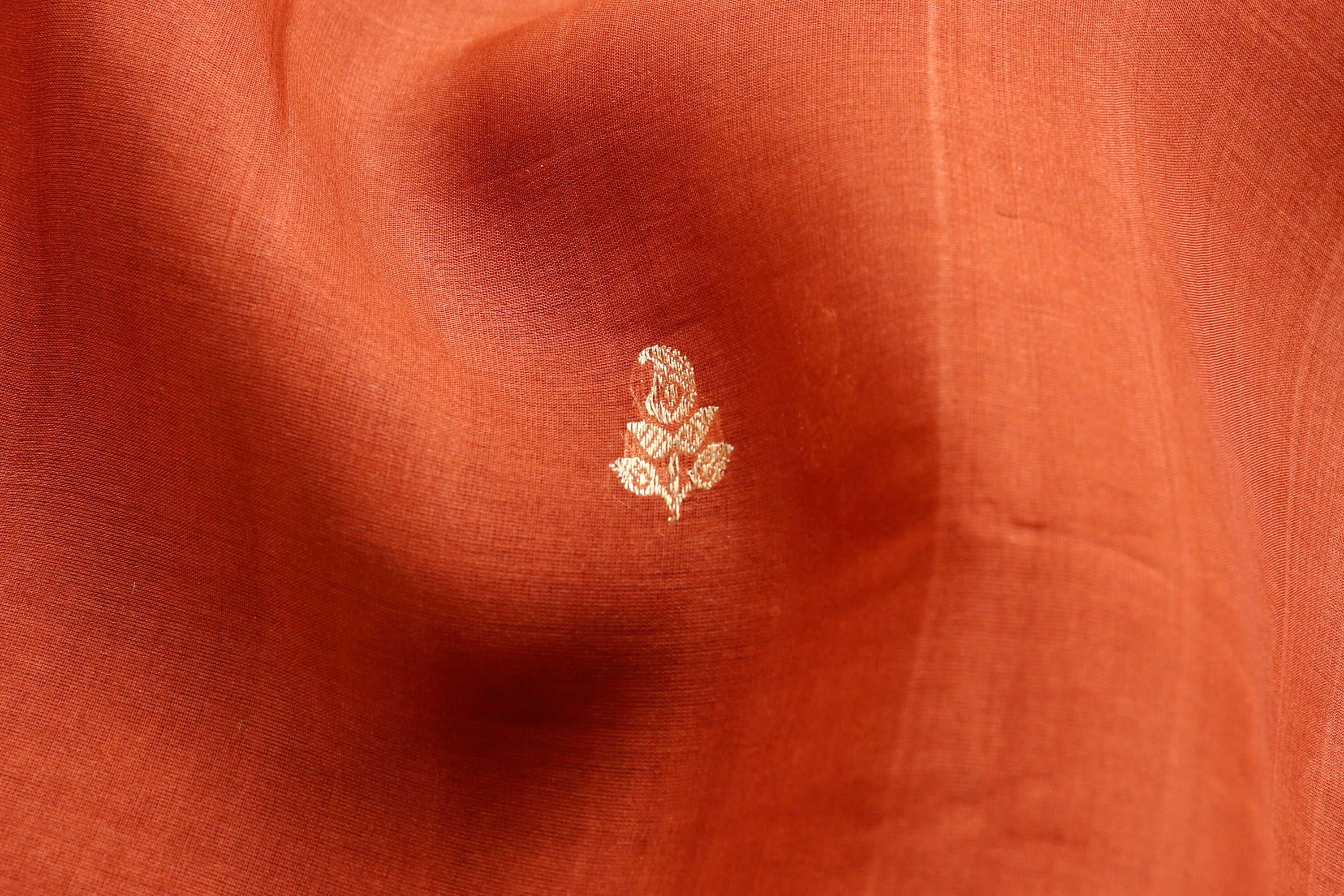 Brown Virsa Handwoven Banarasi Kora Silk Saree