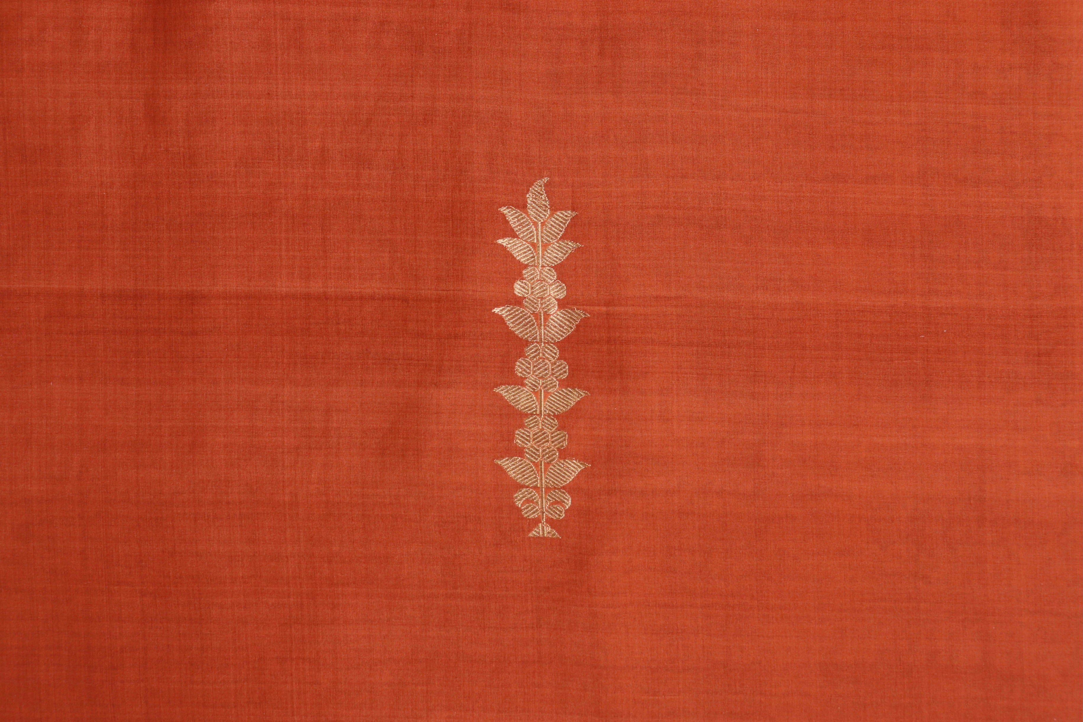 Brown Virsa Handwoven Banarasi Kora Silk Saree