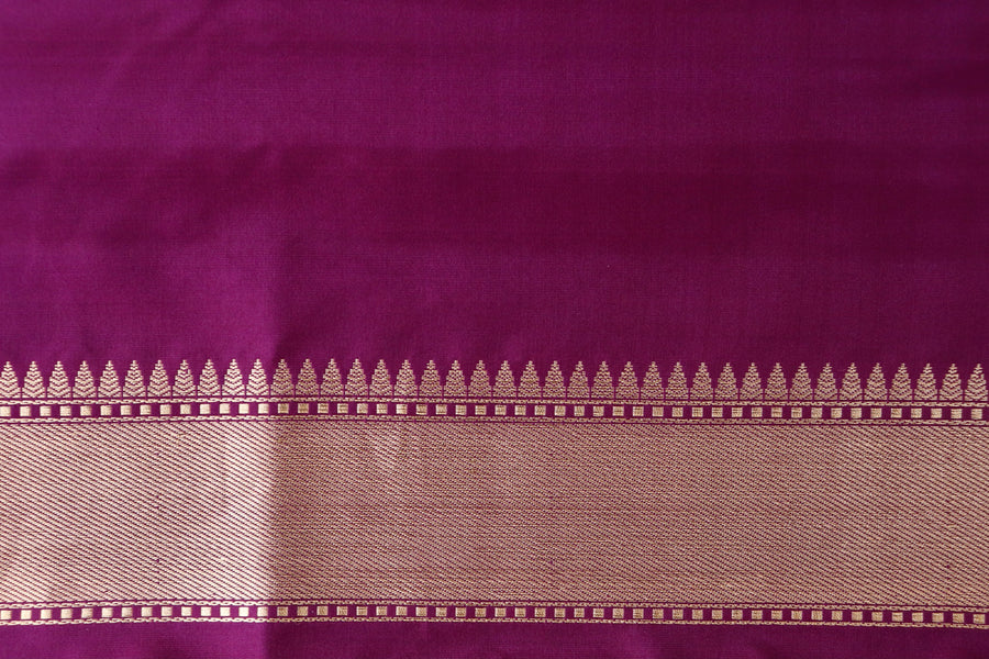 Purple Meenadar Kadhua  Pure Silk Handloom Banarasi Saree
