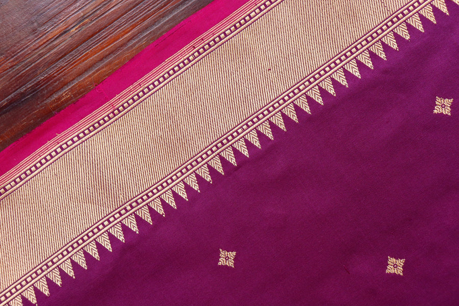 Purple Meenadar Kadhua  Pure Silk Handloom Banarasi Saree