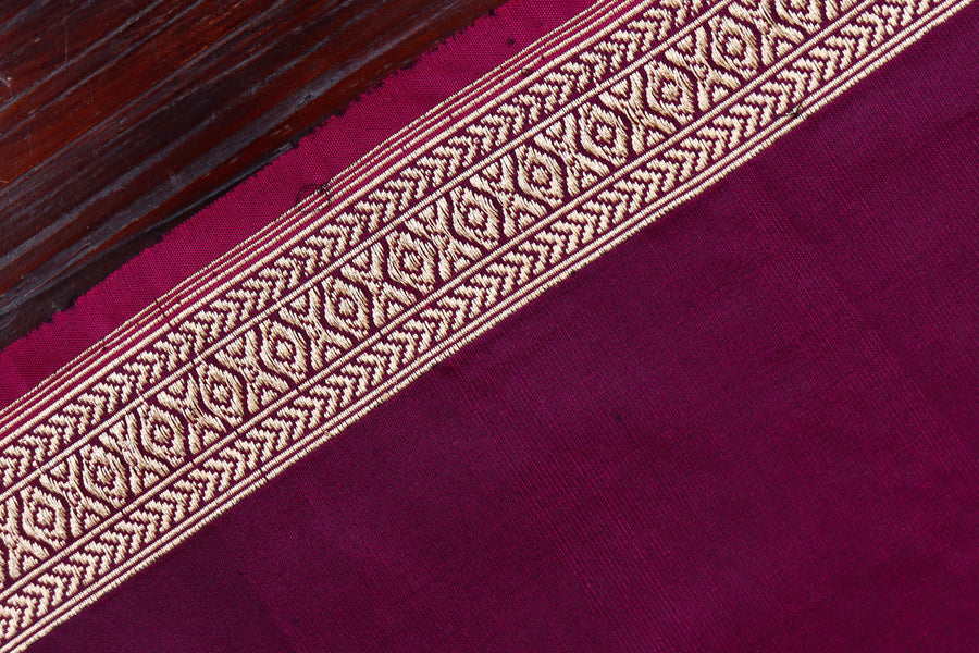 Purple Meenadar Border Kadhua Pure Silk Handloom Banarasi Saree