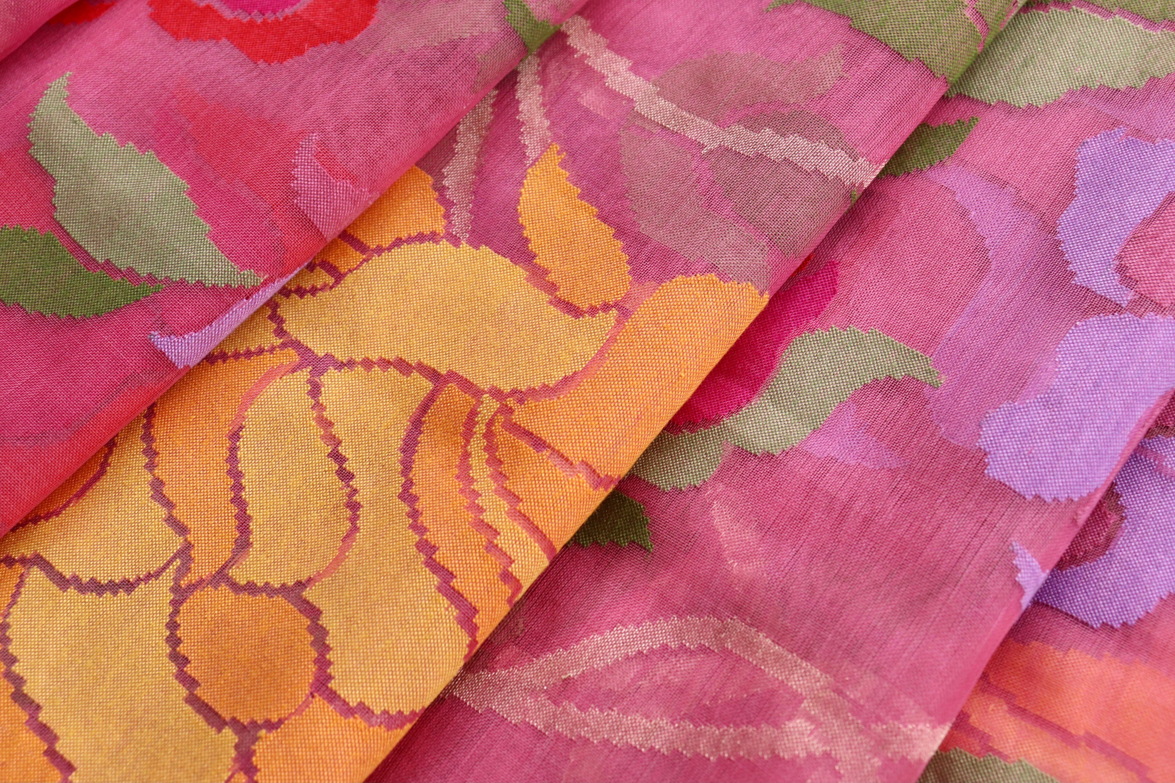 Pink Pure Kora Silk Handloom Banarasi Saree