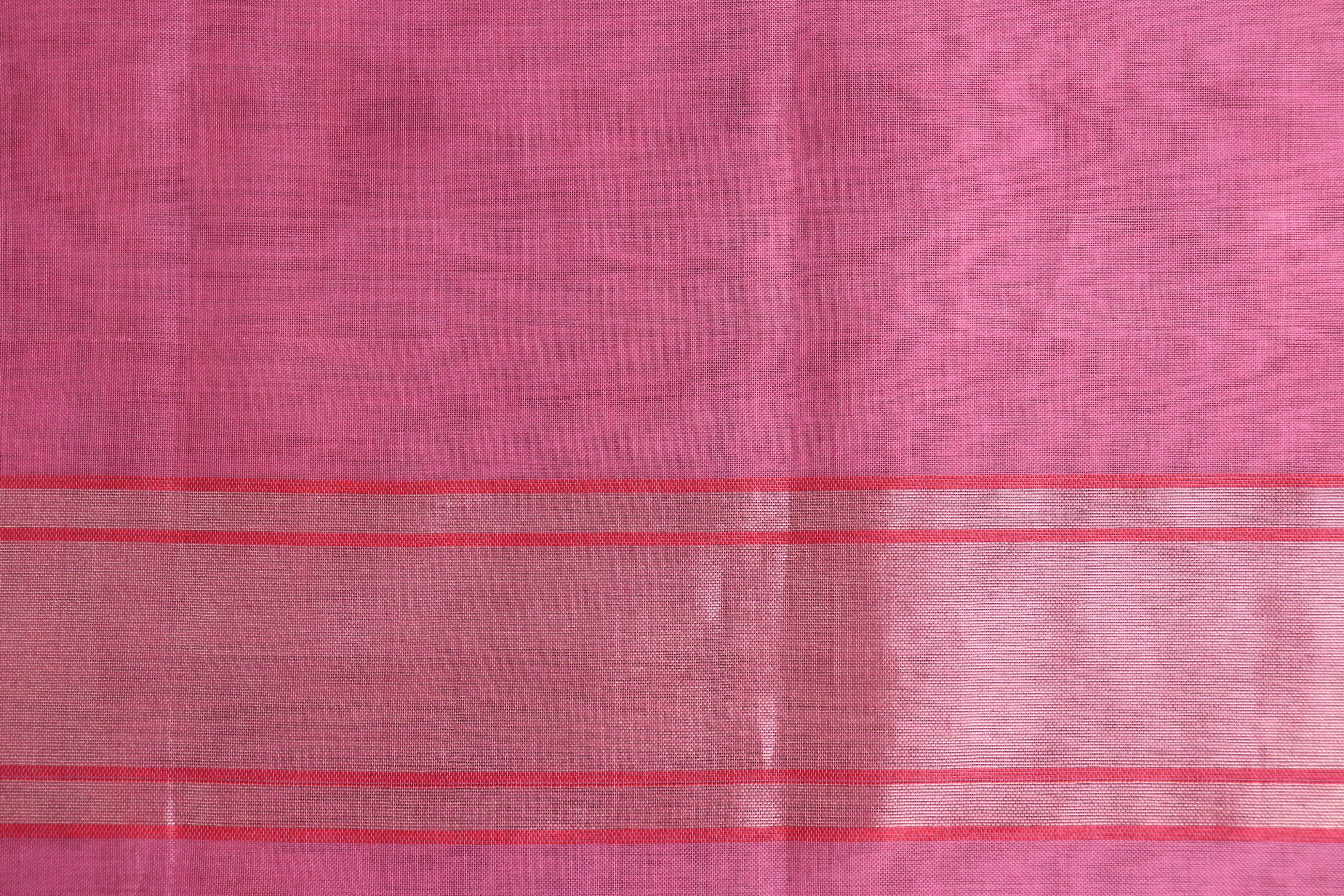 Pink Pure Kora Silk Handloom Banarasi Saree