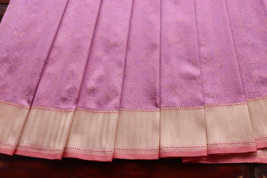 Pink Butterfly Resham Banarasi Tanchoi Silk Saree | Stuti Weaves