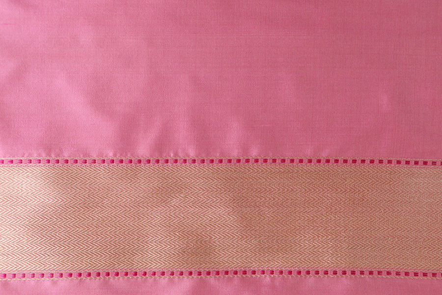 Pink Butterfly Resham Banarasi Tanchoi Silk Saree | Stuti Weaves