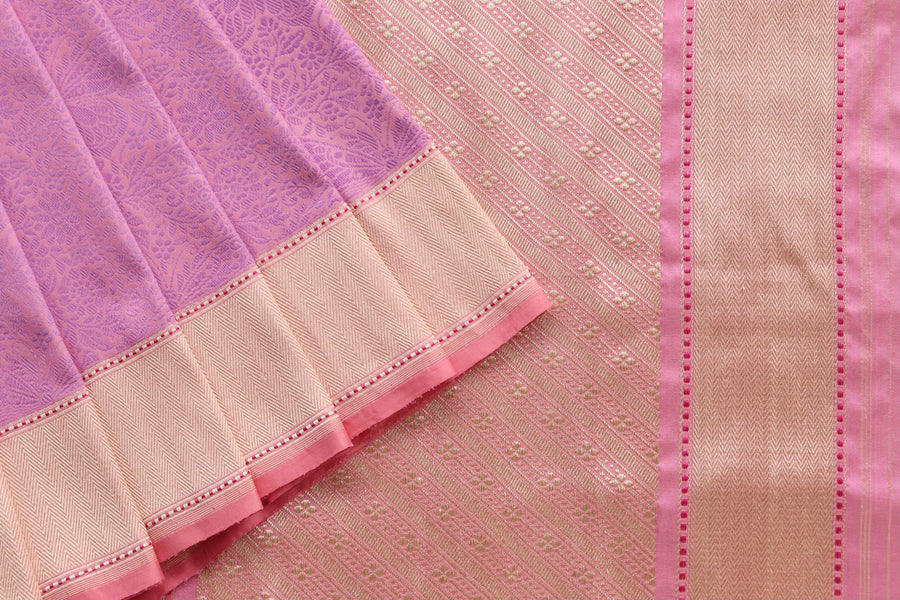 Pink Butterfly Resham Banarasi Tanchoi Silk Saree | Stuti Weaves