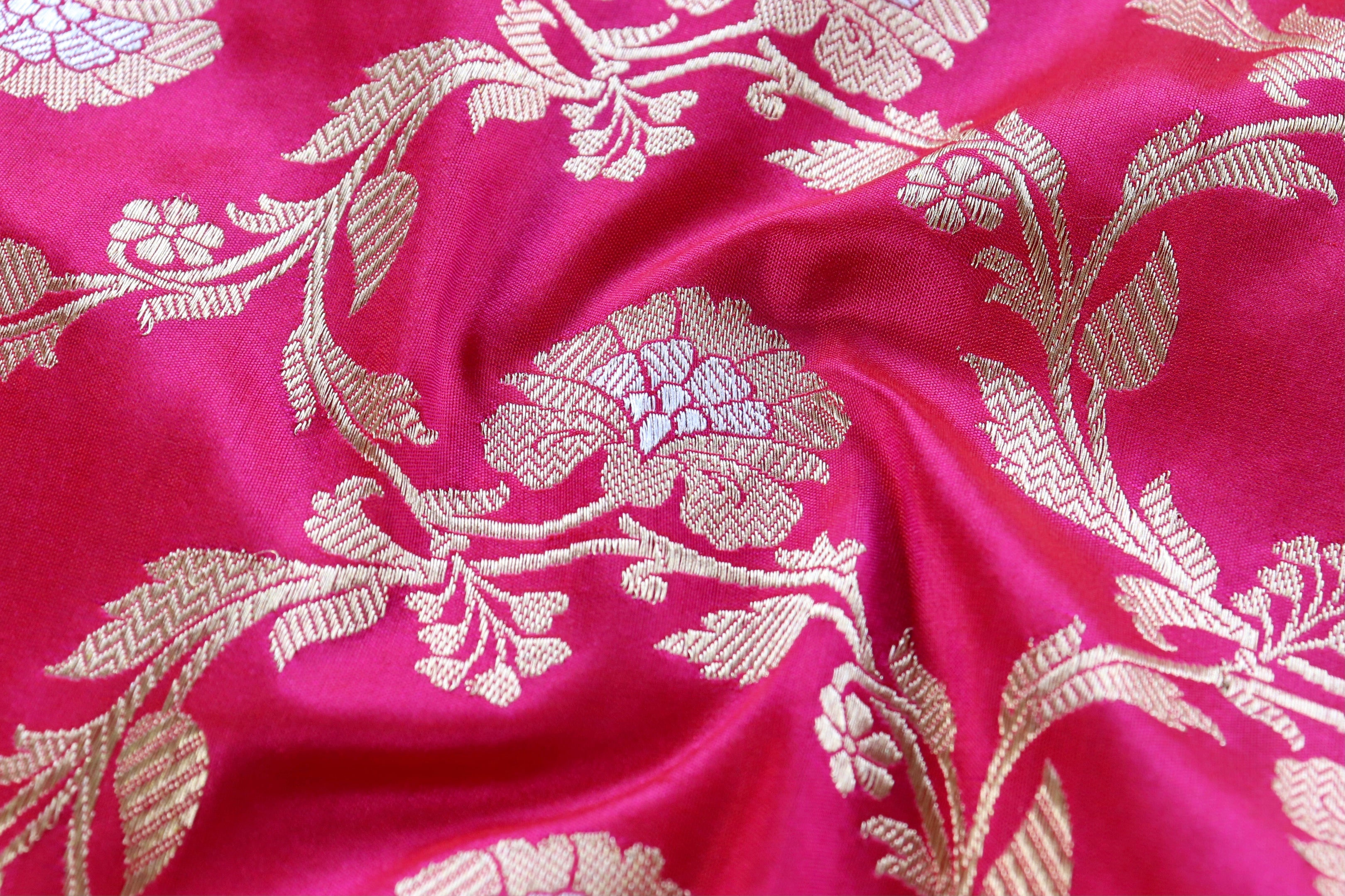 Pink Jangla Pure Silk Handloom Banarasi Dupatta