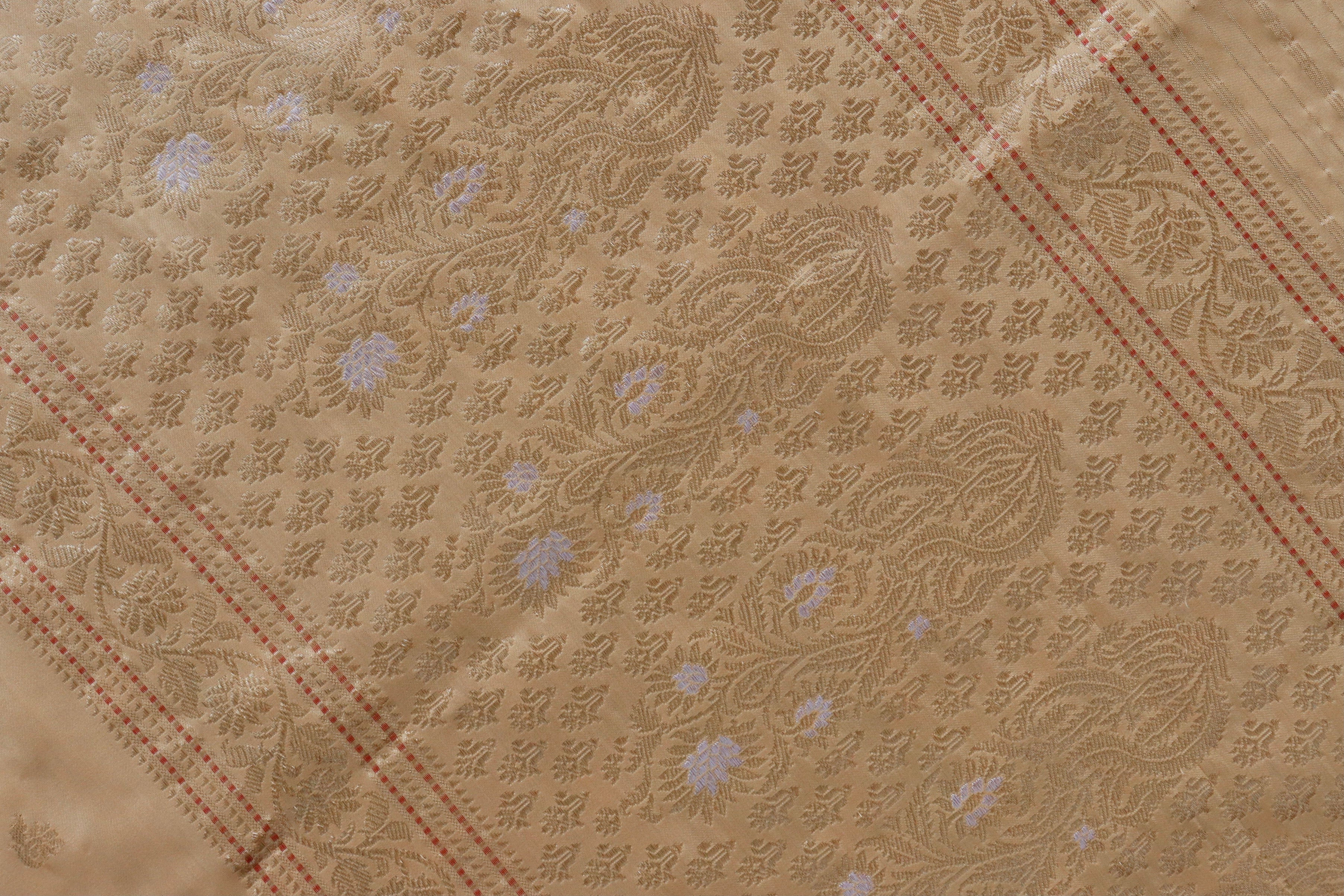 Light Peach Kadhua Motif Pure Silk Handloom Banarasi Saree