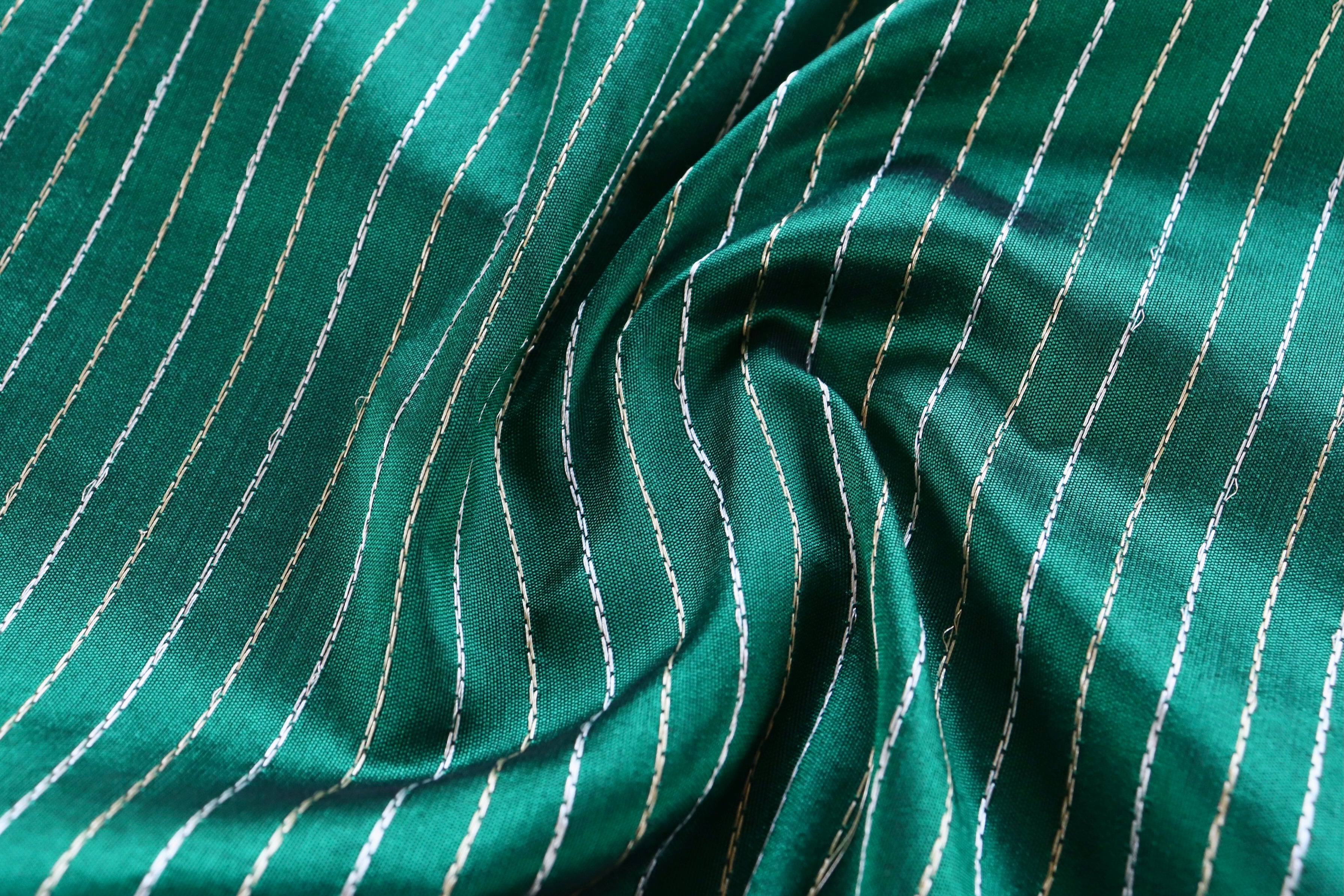 Bottle Green Pure Silk Banarasi Dupatta | Stuti Weaves