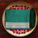 Bottle Green Pure Silk Banarasi Dupatta | Stuti Weaves