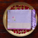 Lilac Leaf pure Katan silk Banarasi dupatta with thread-by-thread motifs.