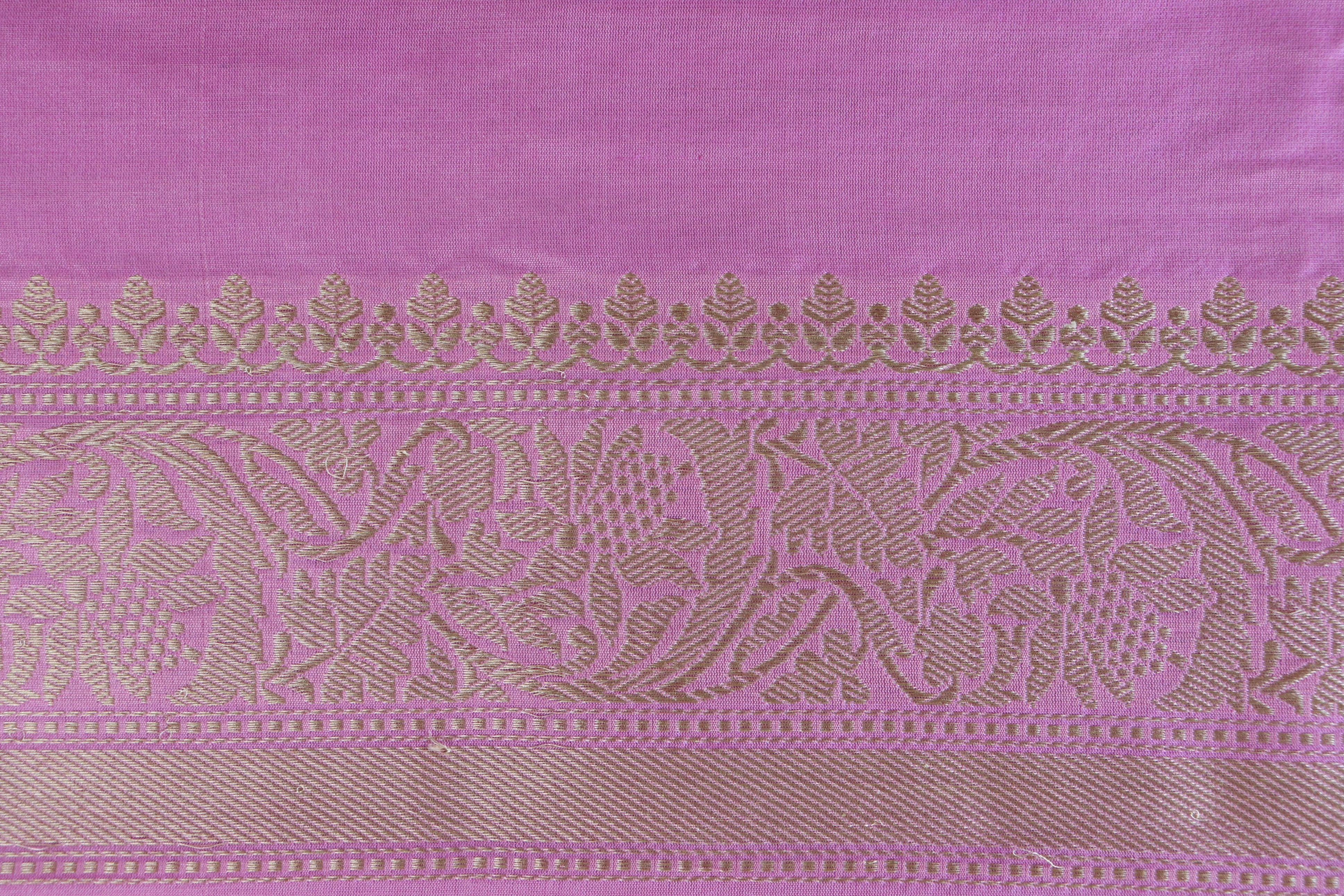 Light Pink Meenadar Pure Silk Handloom Banarasi Saree