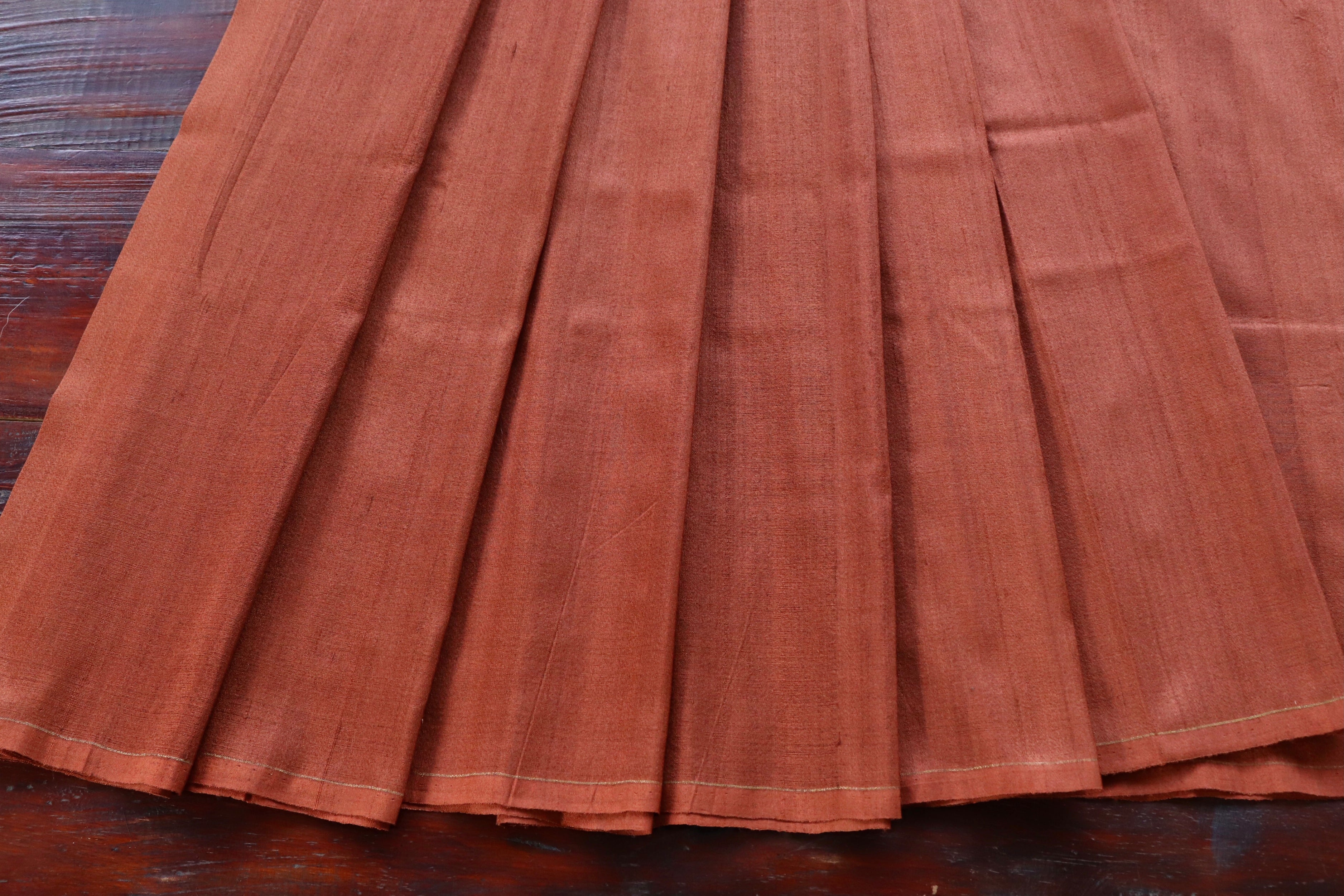 Shades Of Brown Tussar  Pure Silk Handloom Banarasi Saree