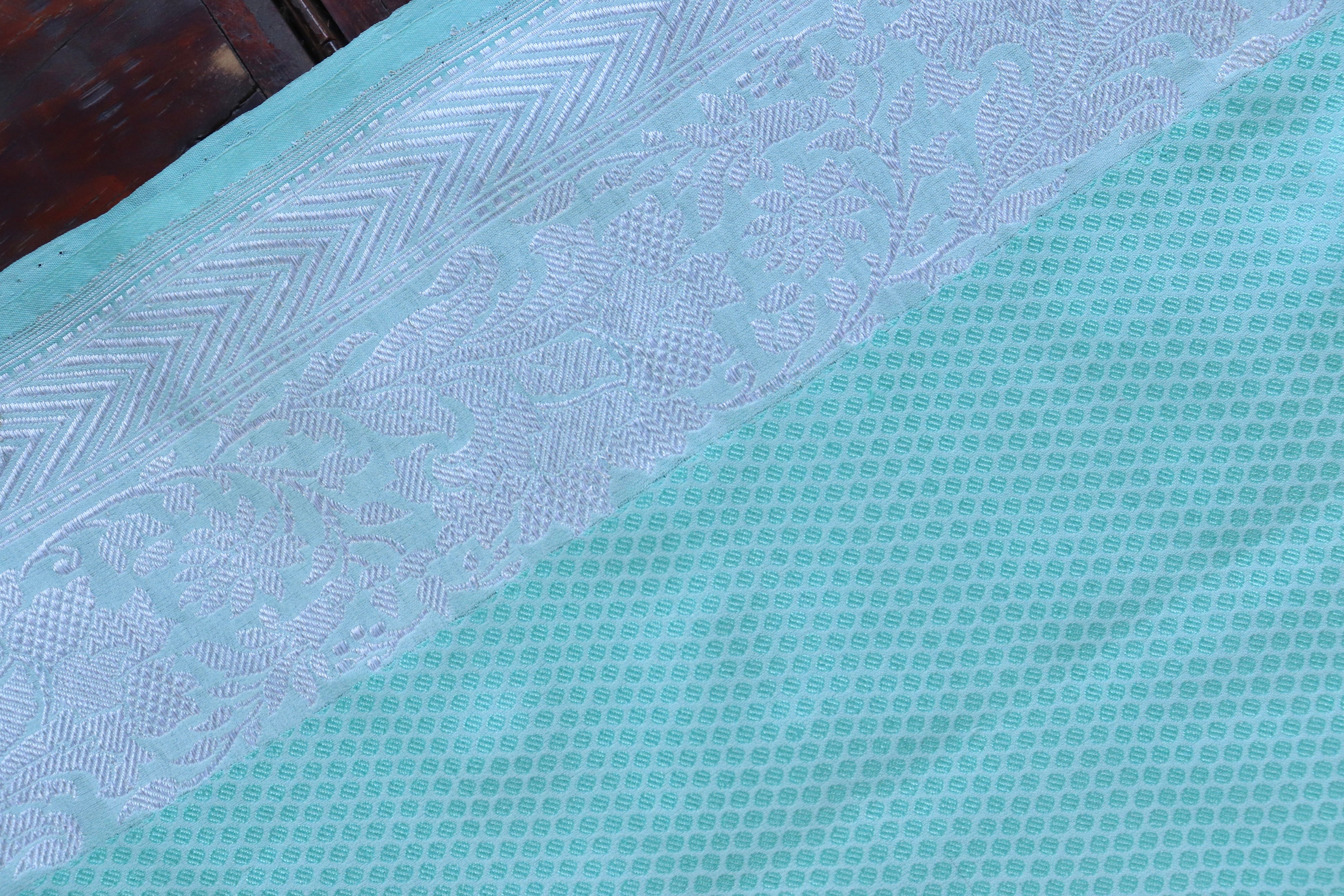 Baby Blue Resham Tanchoi Banarasi Handwoven Silk Saree