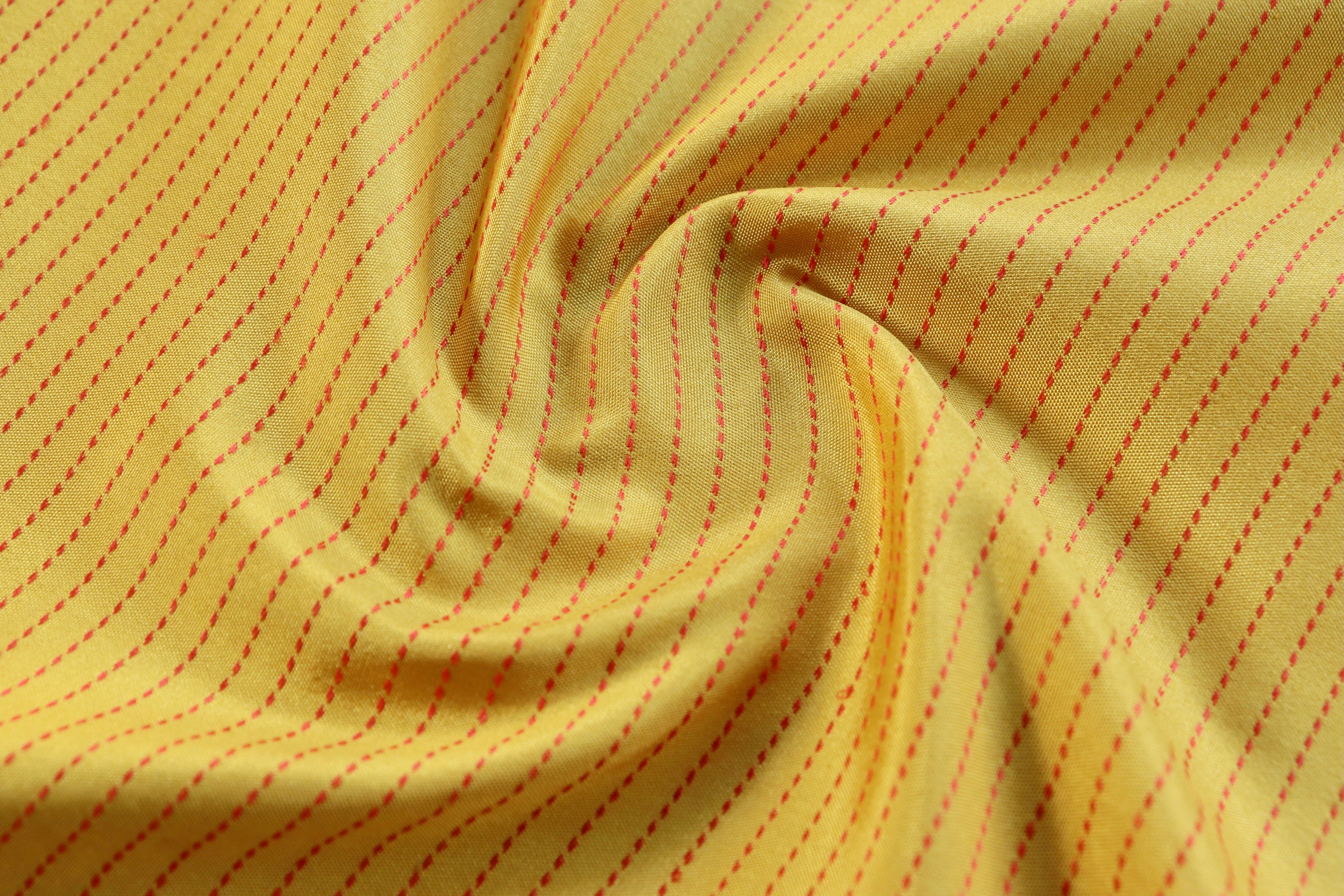 Yellow Check Pure Silk Handloom Banarasi Saree