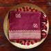 Maroon Munga silk Banarasi dupatta with meenakari motifs in coloured silk and zari.