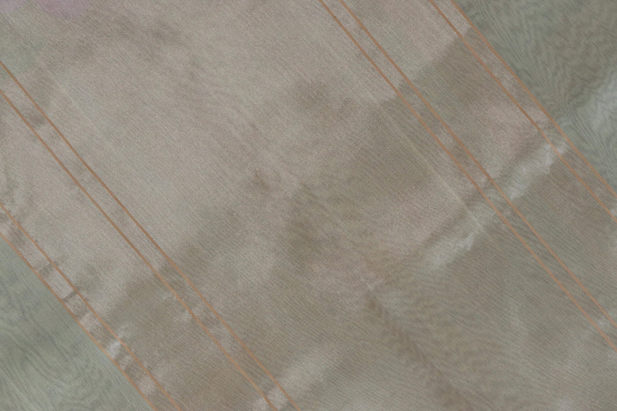 Beige Pure Kora Silk Handloom Banarasi Saree