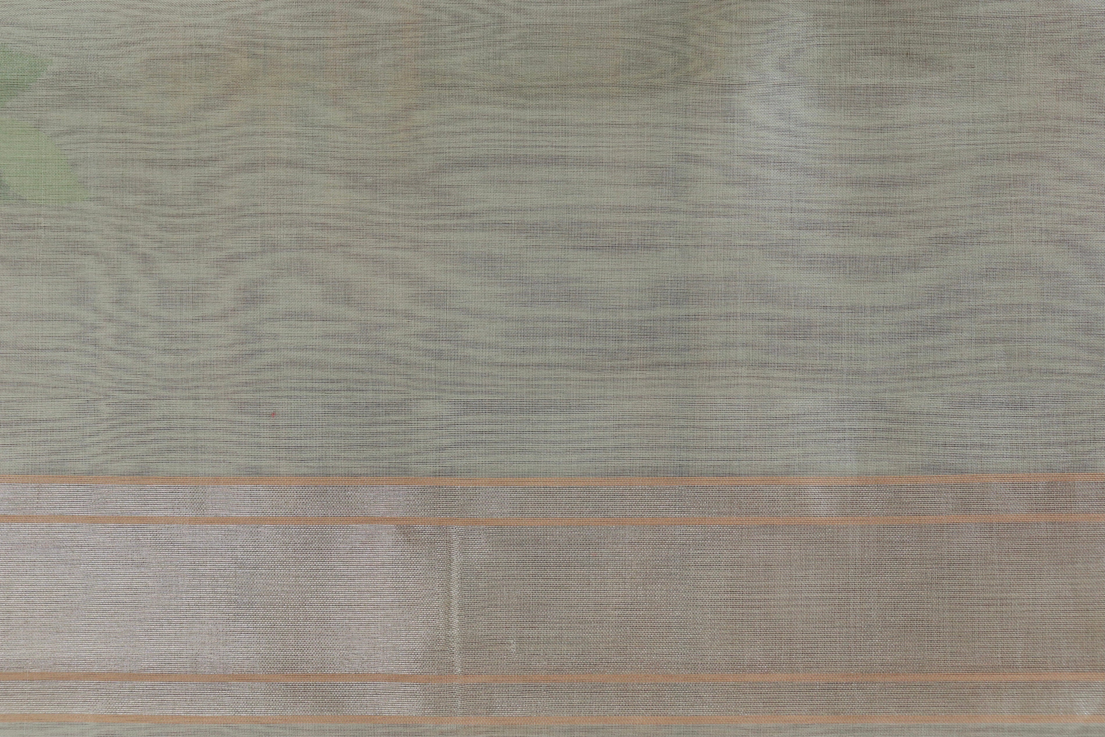 Beige Pure Kora Silk Handloom Banarasi Saree