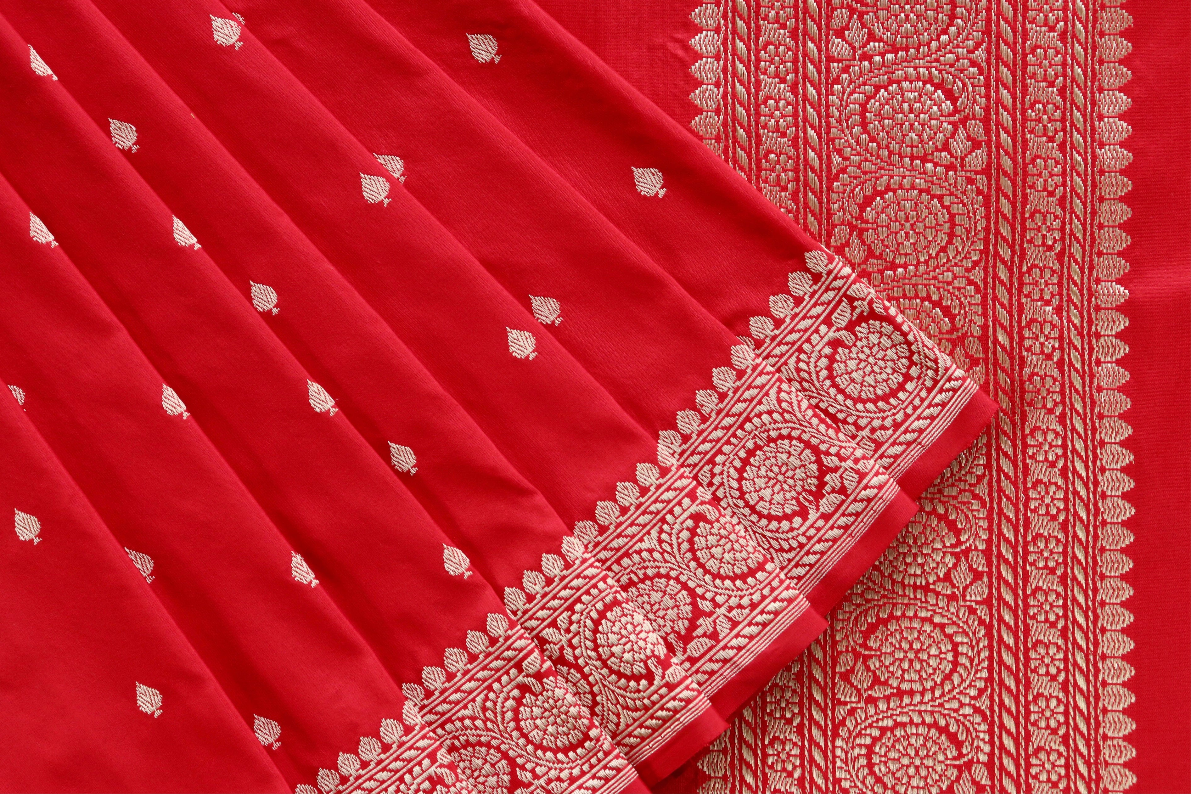 Red Kadhua Motif Pure Silk Handloom Banarasi Saree