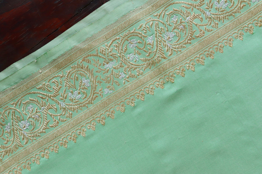 Blouse piece for Mint Sona Rupa Banarasi saree