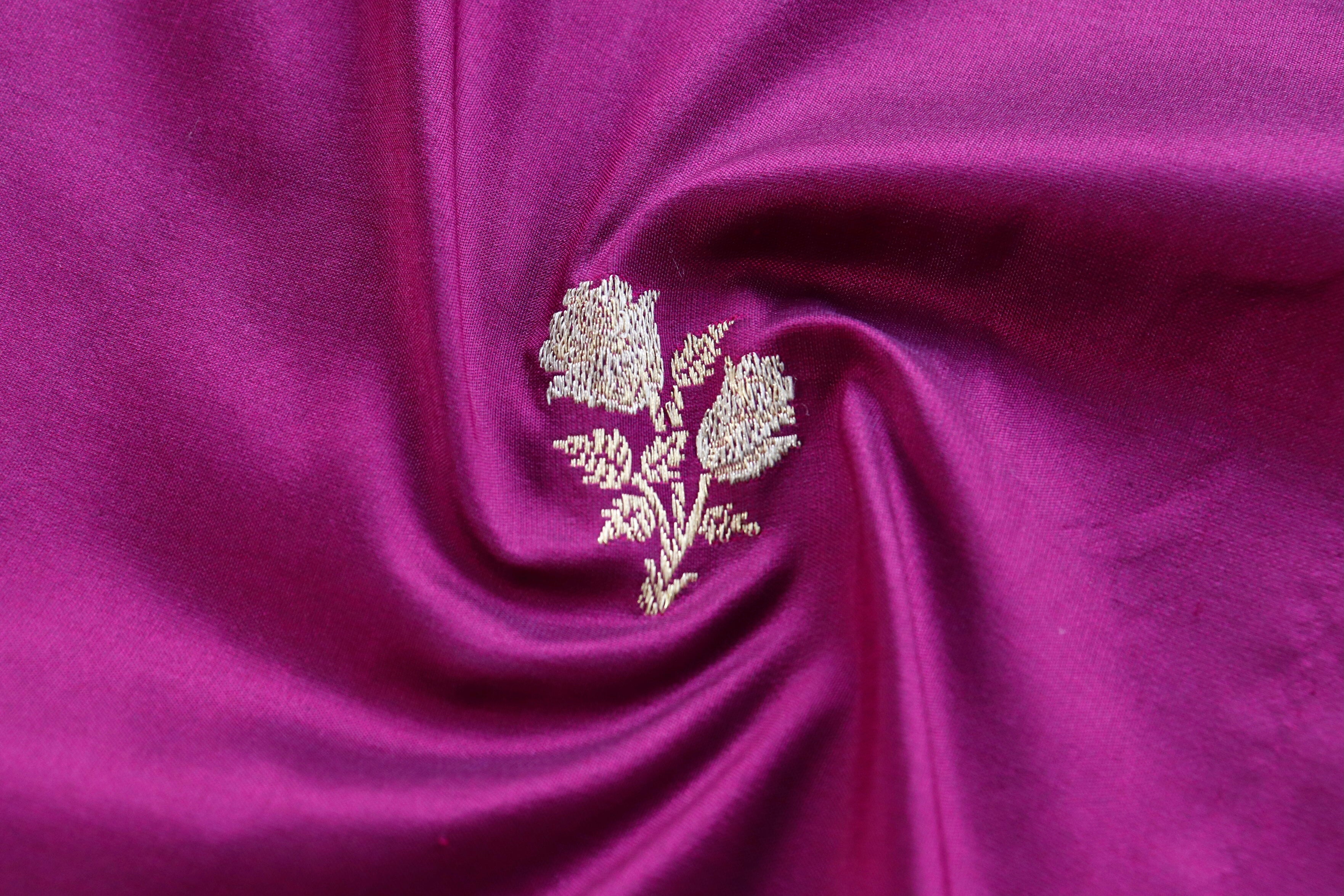 Purple Kadhua Motif Pure Silk Handloom Banarasi Saree