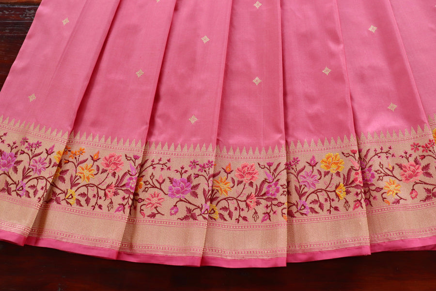 Pink Meenadar Kadhua Pure Silk Banarasi Saree | Stuti Weaves