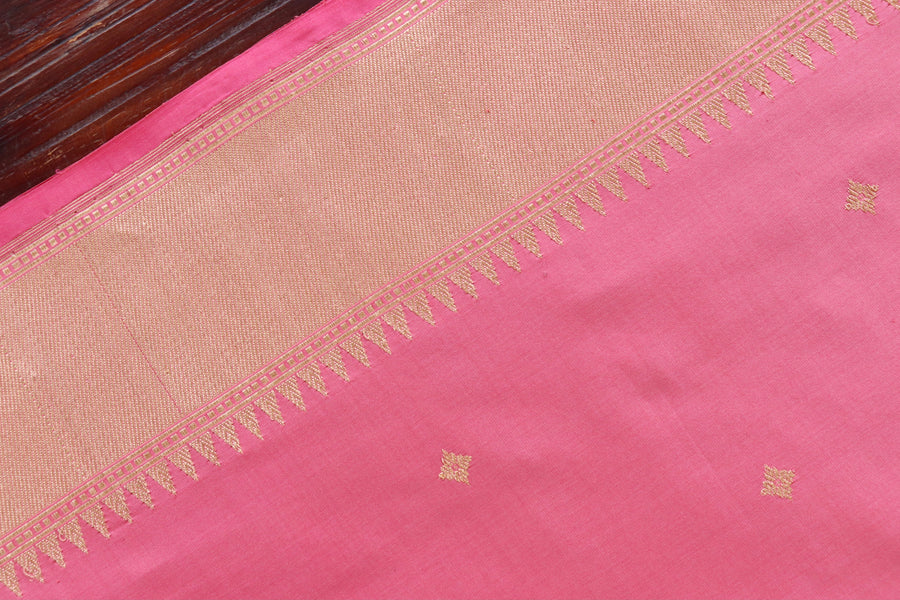 Pink Meenadar Kadhua Pure Silk Banarasi Saree | Stuti Weaves