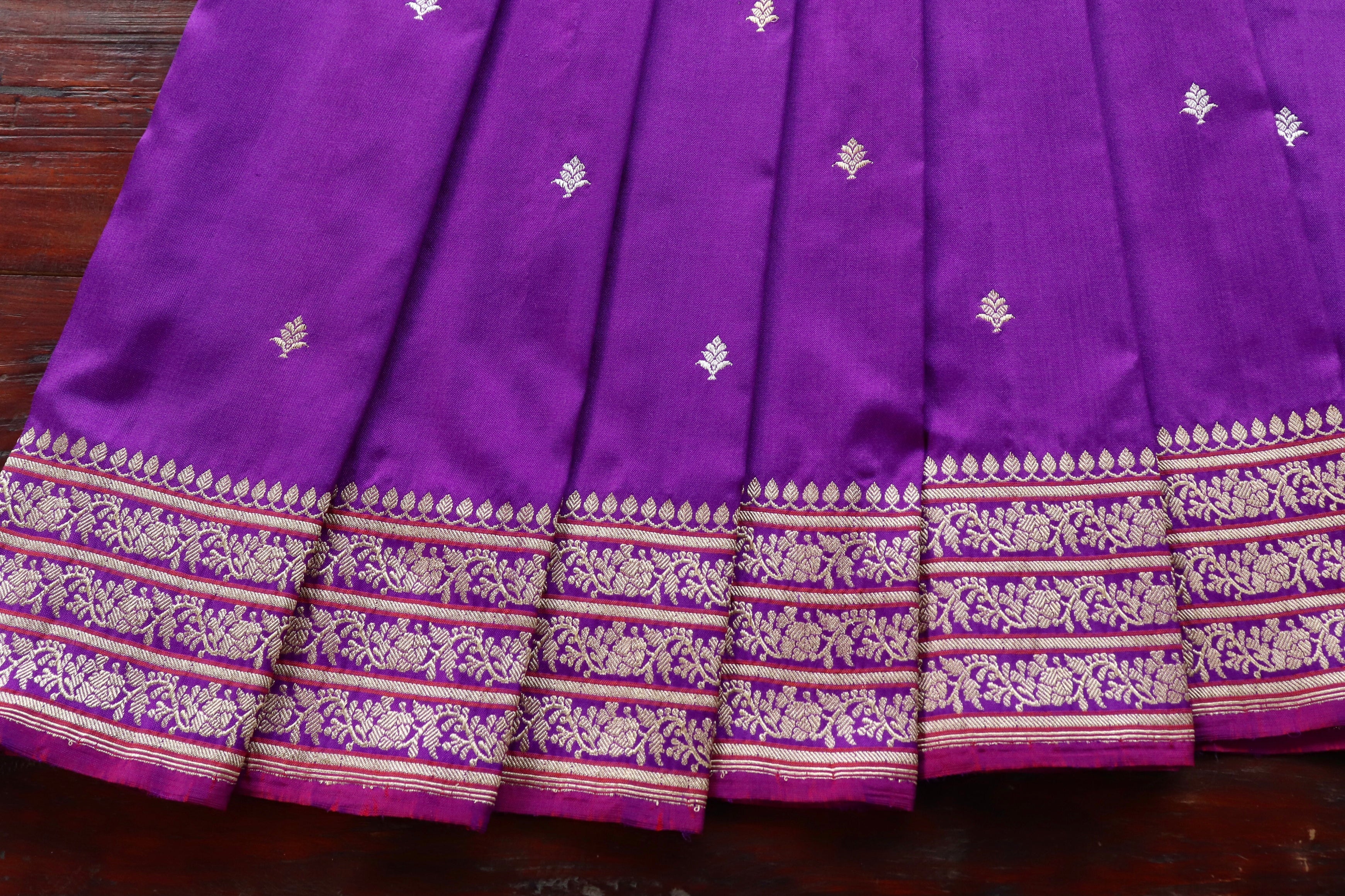 Purple Kadhua Motif Pure Silk Handloom Banarasi Saree