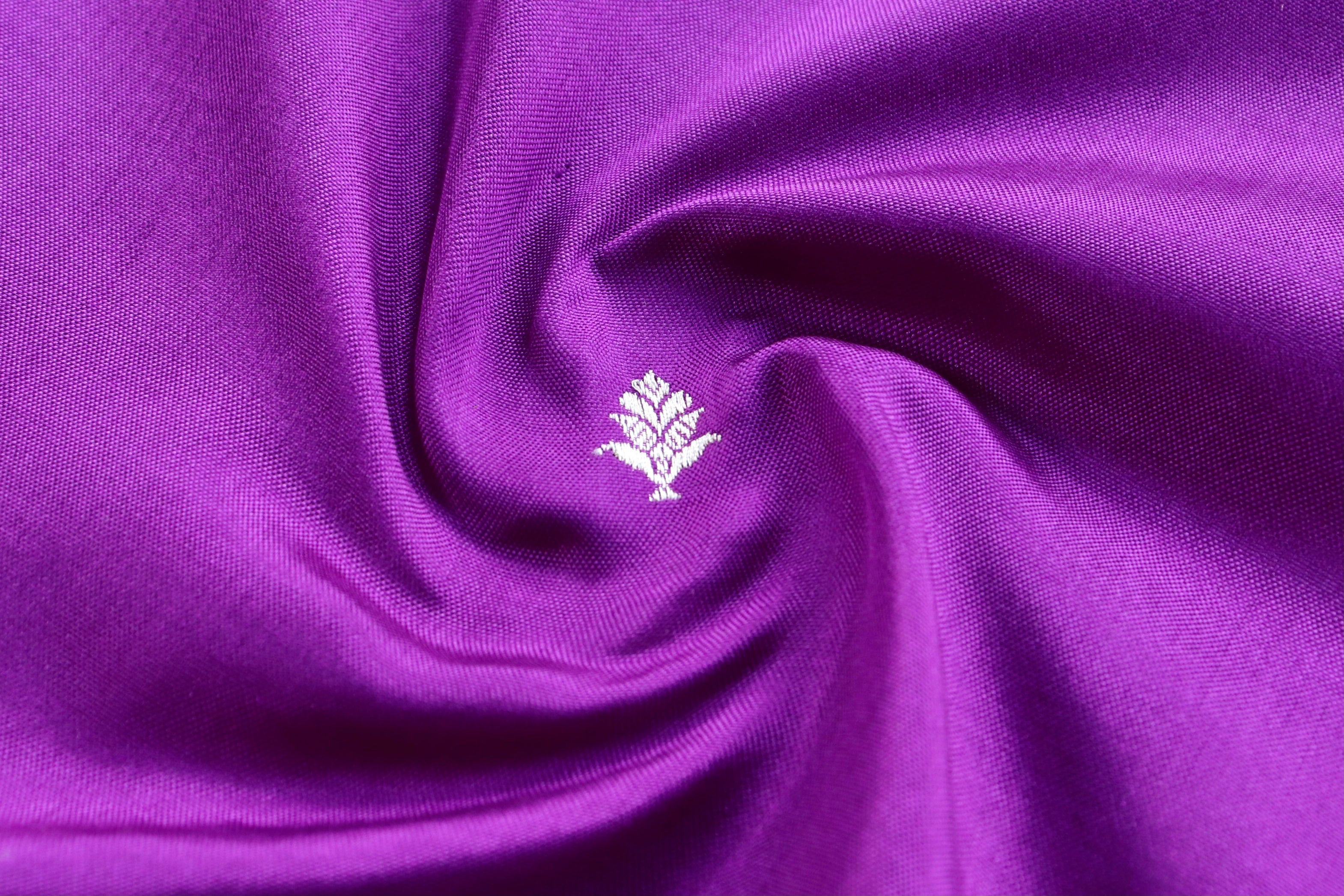 Purple Kadhua Motif Pure Silk Handloom Banarasi Saree