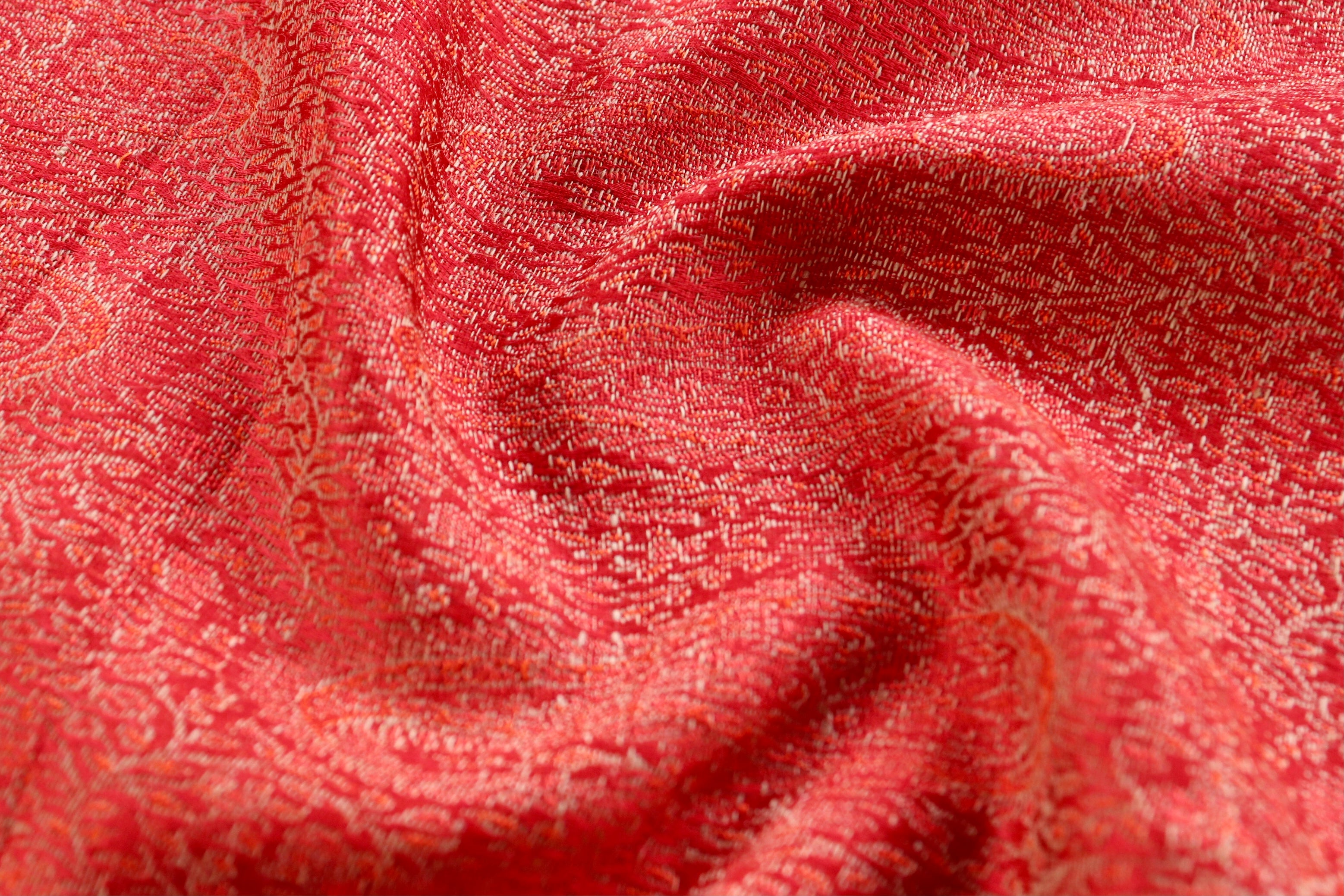Red Pure Silk Handloom Banarasi Shawl