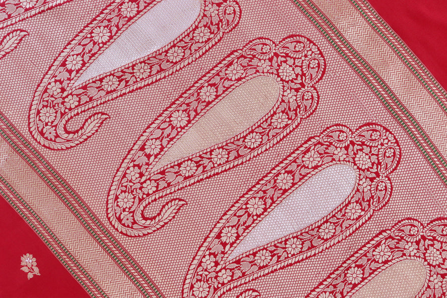 Red Kadhua Motif Pure Silk Handloom Banarasi Saree