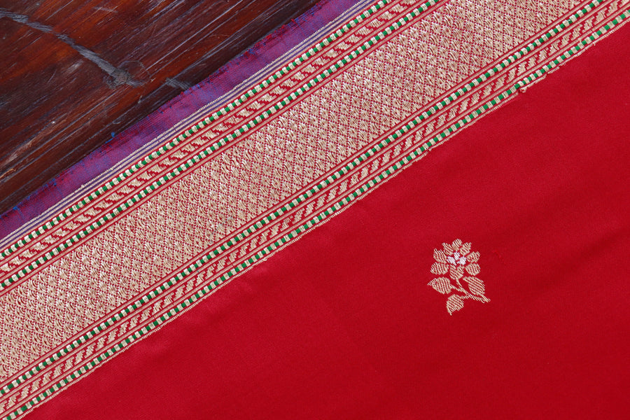 Red Kadhua Motif Pure Silk Handloom Banarasi Saree
