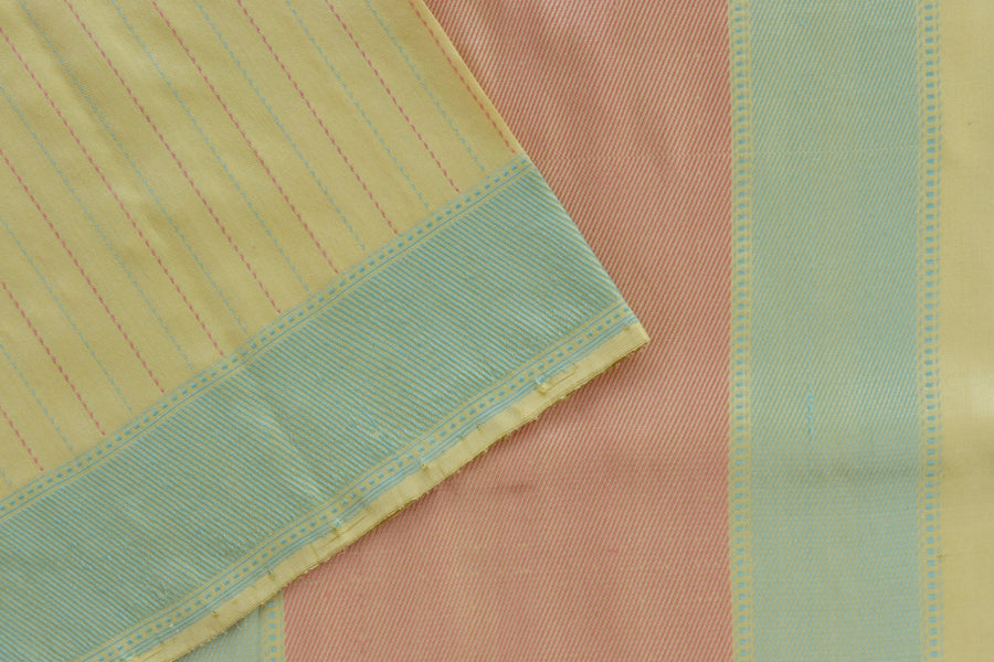 Lemon Yellow Kadhua Motif Silk Handloom Saree