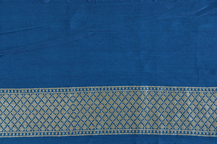 Blue Kadhua Motif Munga Silk Handloom Saree